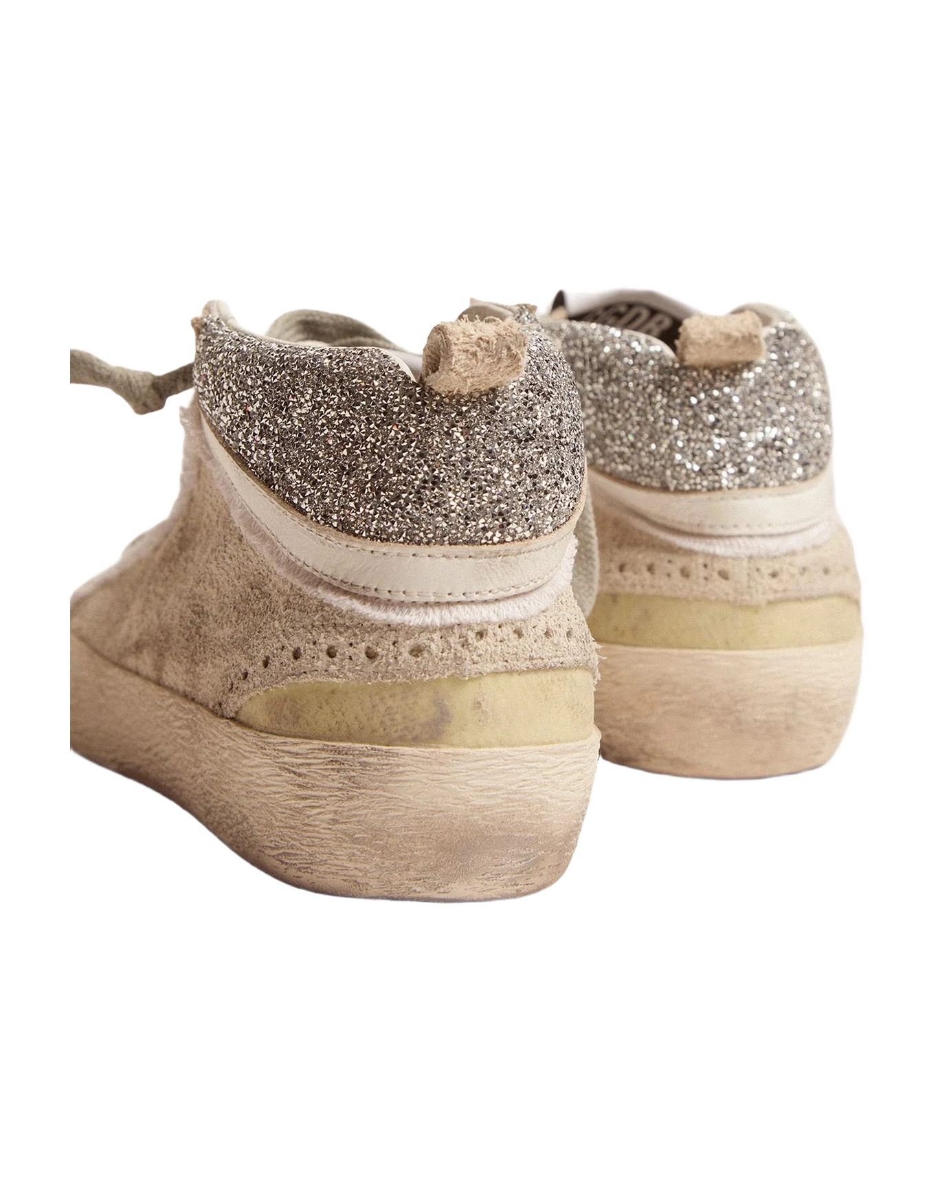 Women | Mid Star with Reverse Construction & Swarovski Crystal Heel Tab | White x Silver Crystal - Image 7