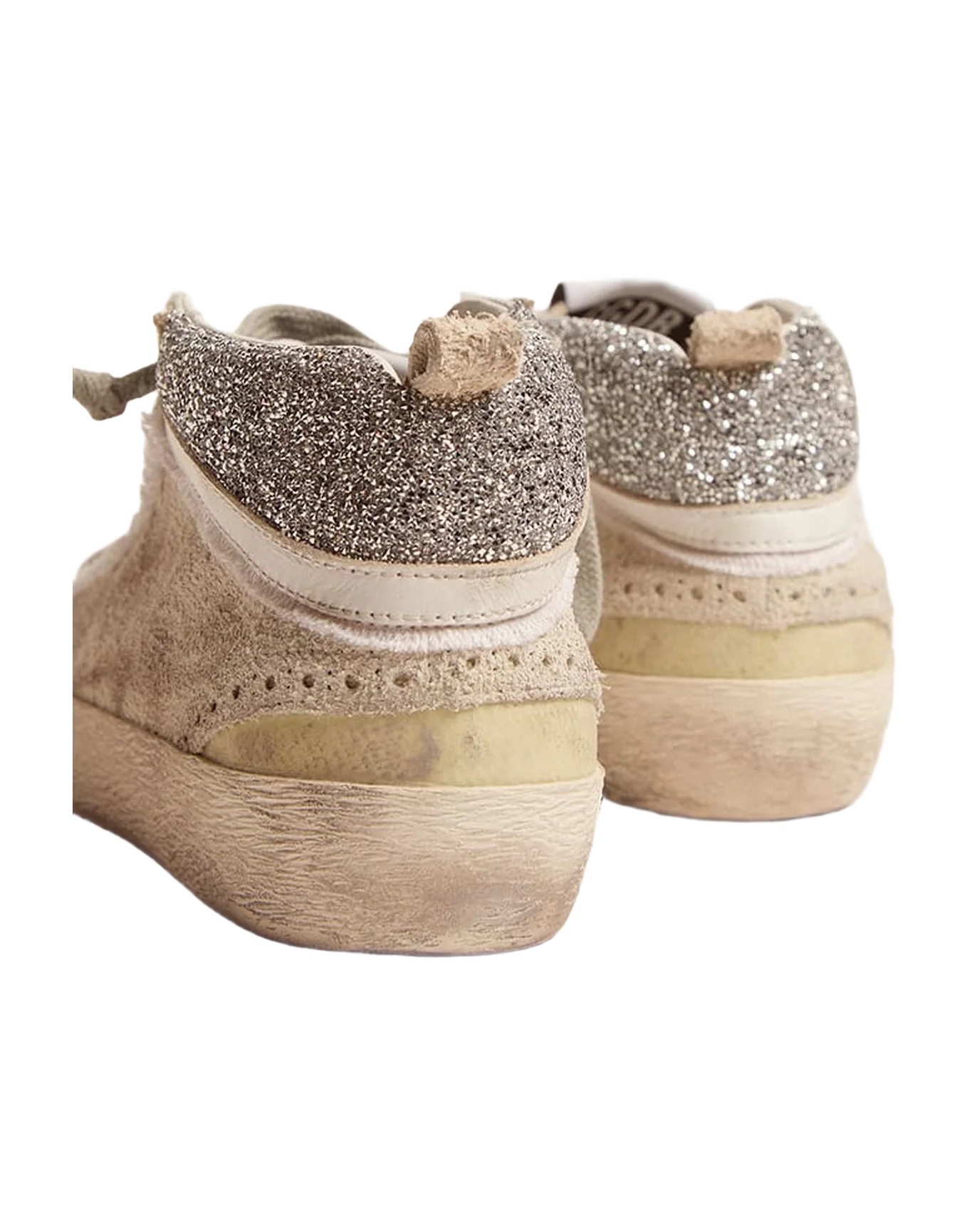 Women | Mid Star with Reverse Construction & Swarovski Crystal Heel Tab | White x Silver Crystal - Image 9