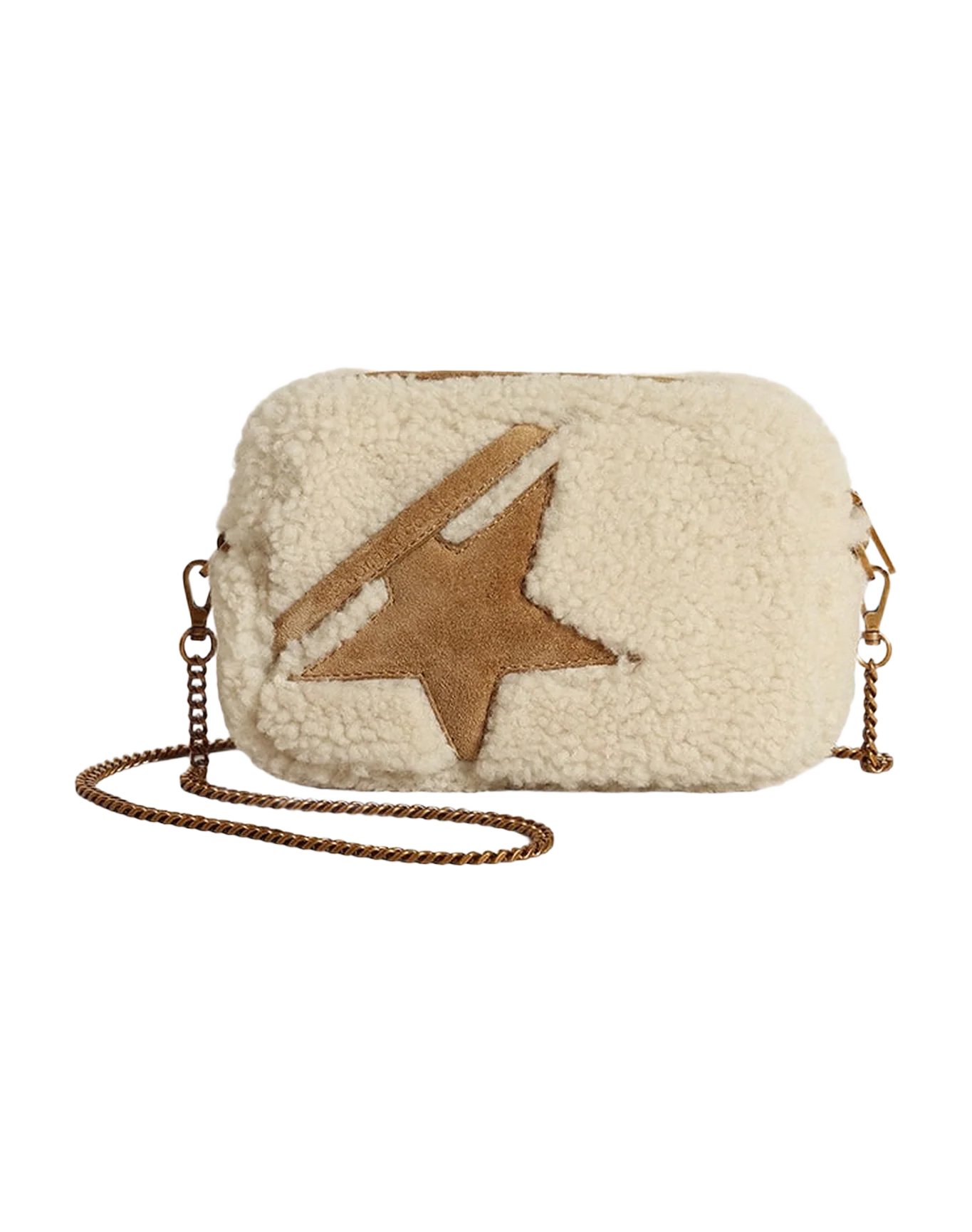 Women | Mini Star Bag Beige Shearling with Suede Star | Natural - Image 4