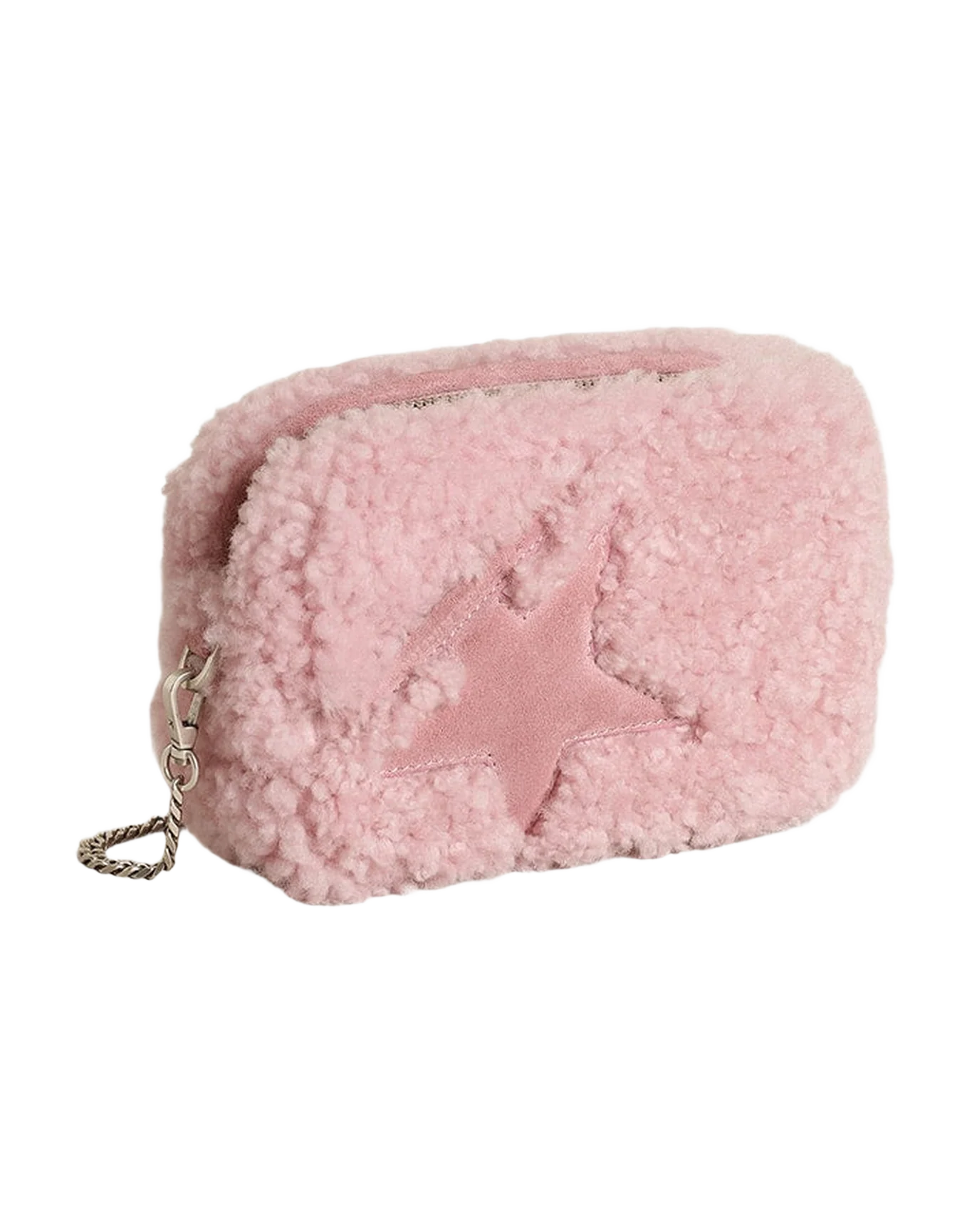 Women | Mini Star Bag Pink Shearling with Suede Star | Baby Pink - Image 11