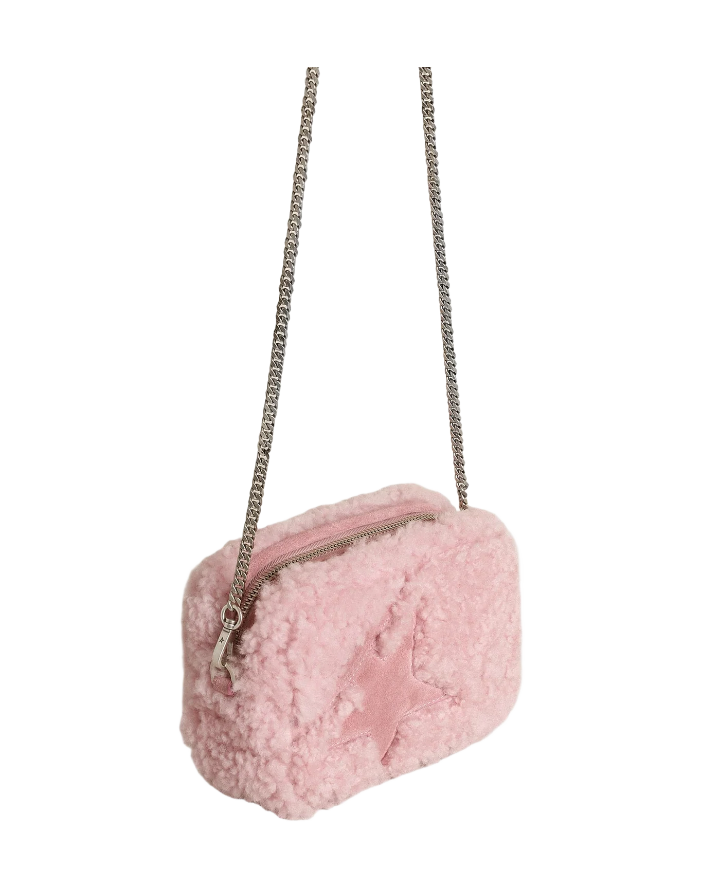 Women | Mini Star Bag Pink Shearling with Suede Star | Baby Pink - Image 3