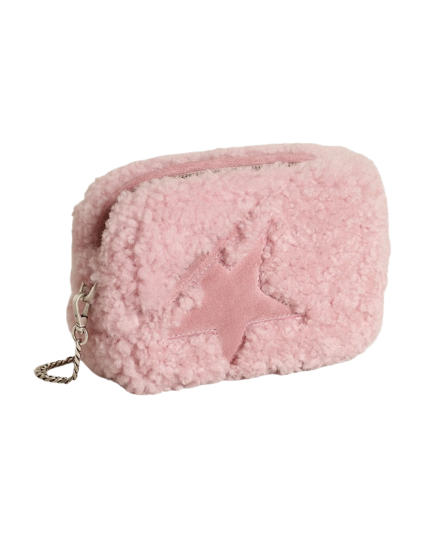 Women | Mini Star Bag Pink Shearling with Suede Star | Baby Pink - Image 5