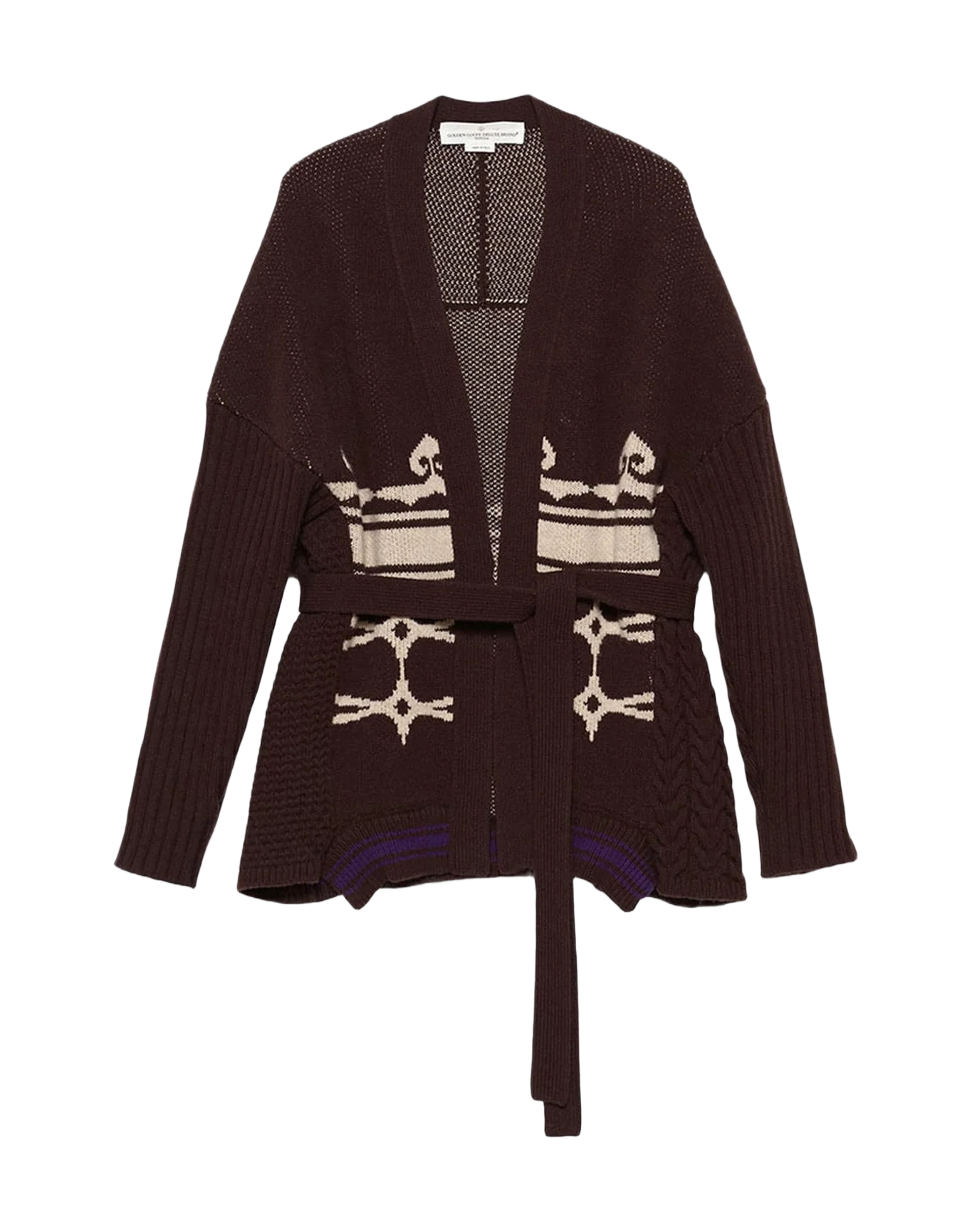 Women | Nanten Cardigan Extrafine Merino Wool with Belt At The Waist - Image 3