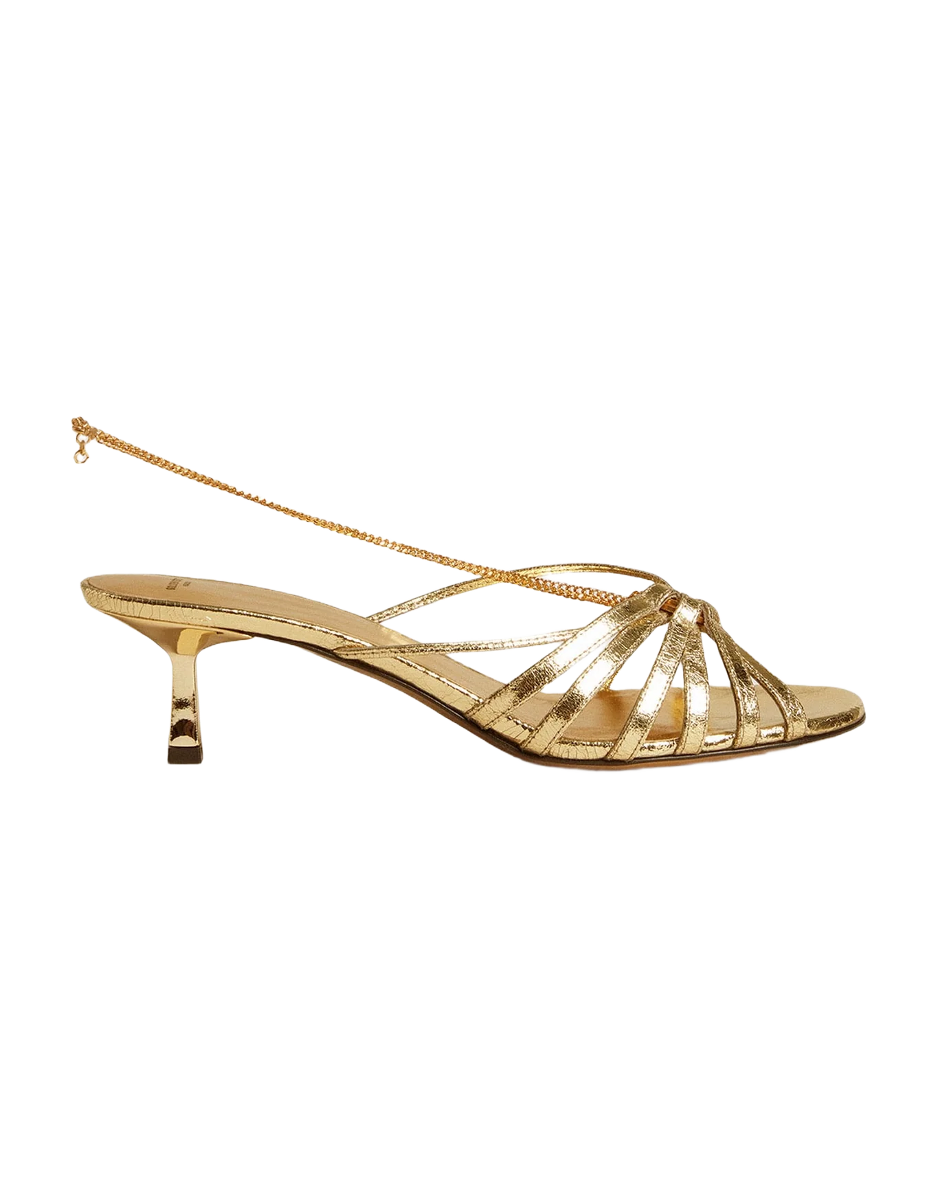 Women | Nico Kitten Heel Sandals Metallic Gold Leather | Gold - Image 11