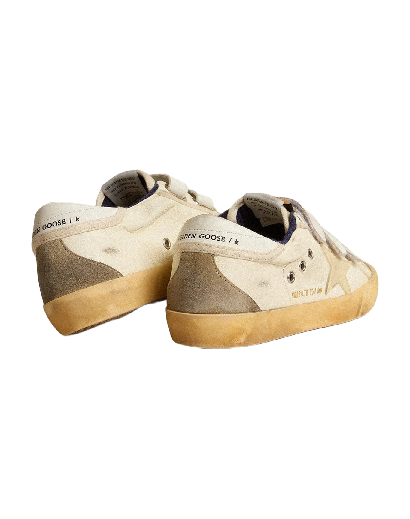 Women | Old School Lab Nappa with Rubber Star & Suede Inserts | White x Yellow x Ice - Image 7