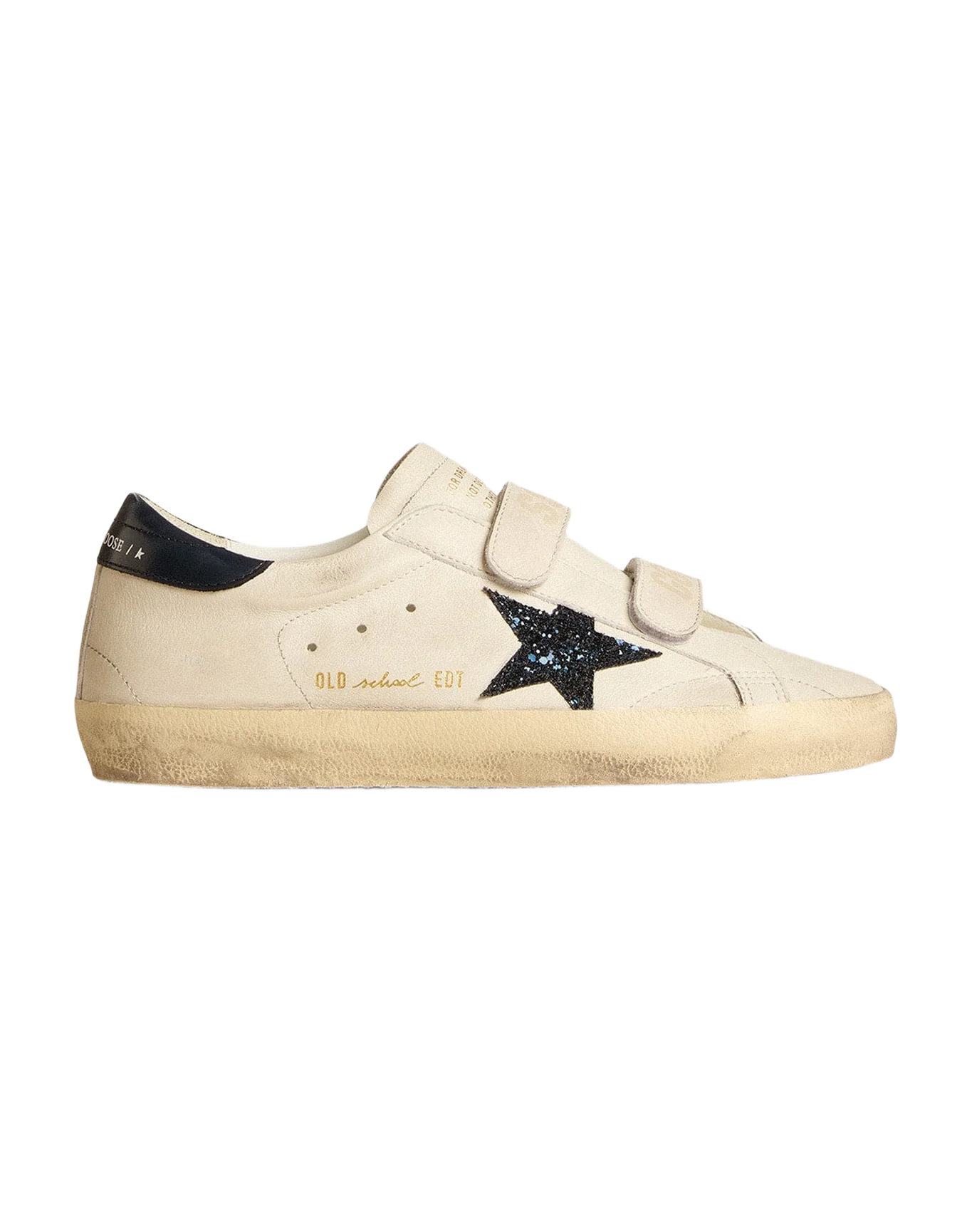 Women | Old School Leather with Blue Glitter Star & Blue Leather Heel Tab | Butter x Blue - Image 4