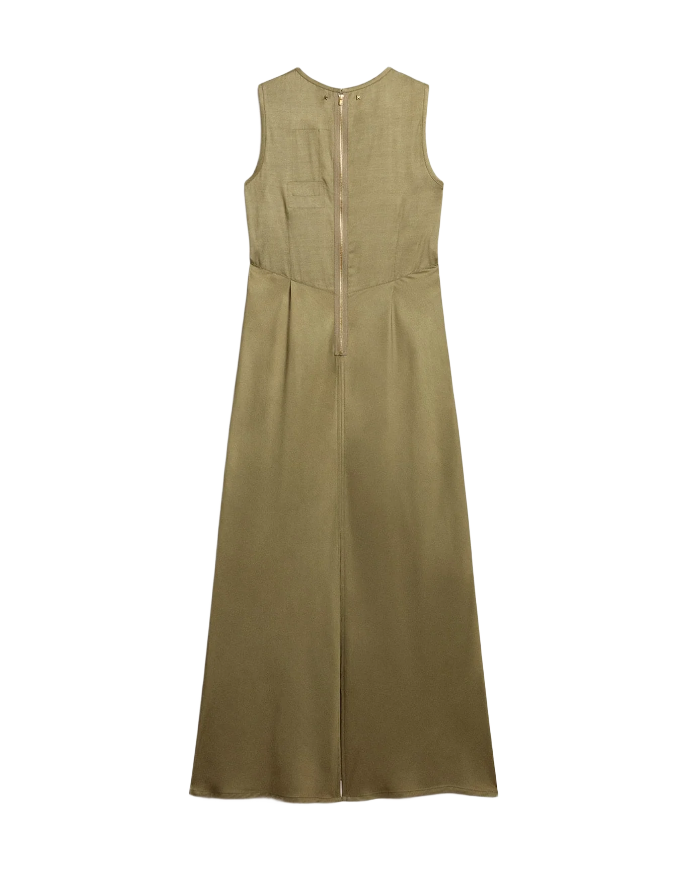 Women | Olive-Colored Wo Midi Dress with Zip Fastening On The Back | Kalamata - Image 4