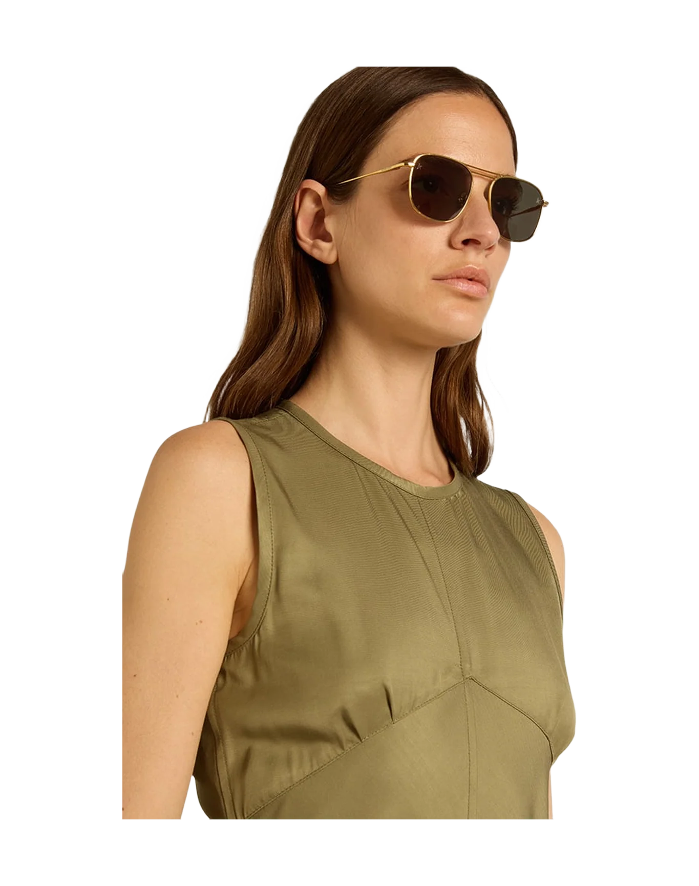 Women | Olive-Colored Wo Midi Dress with Zip Fastening On The Back | Kalamata - Image 5
