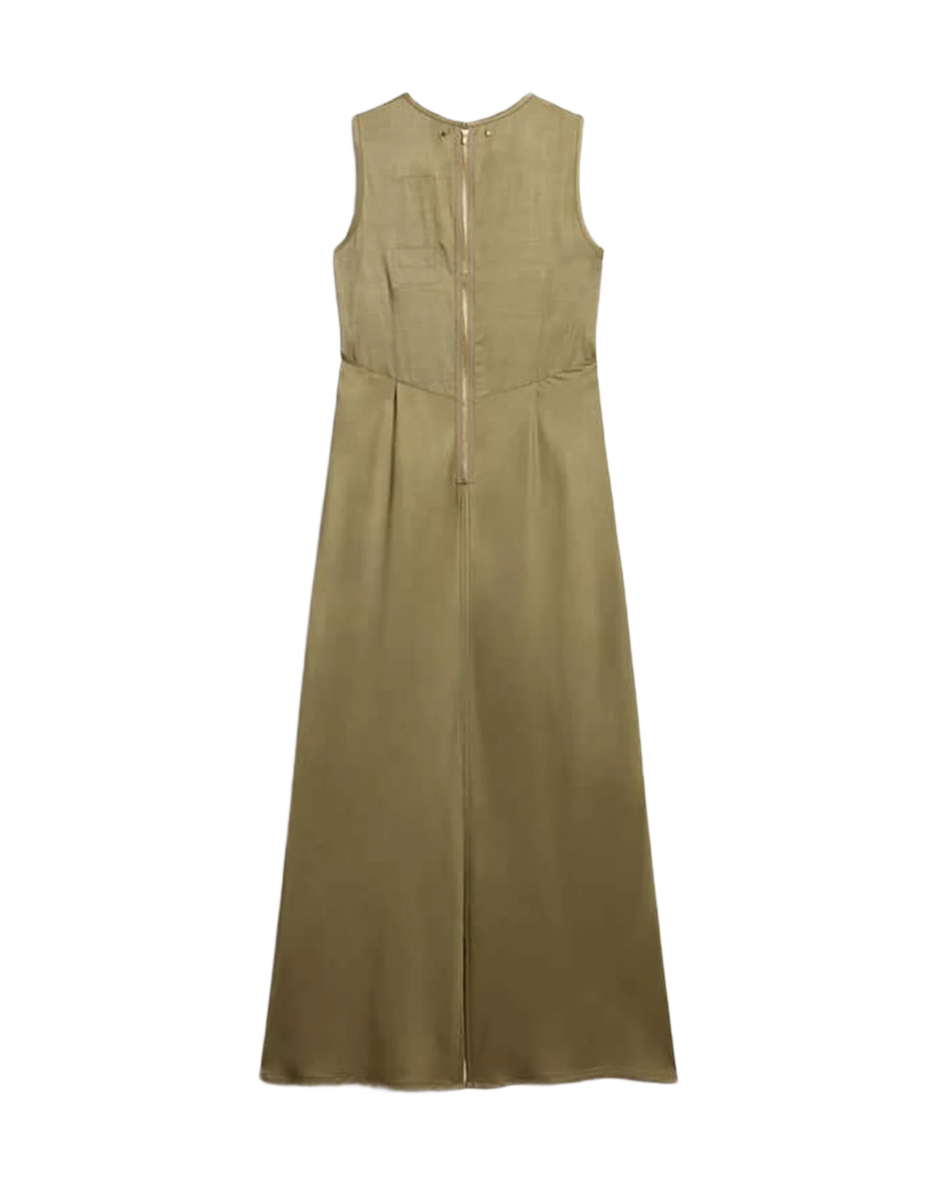 Women | Olive-Colored Wo Midi Dress with Zip Fastening On The Back | Kalamata - Image 8