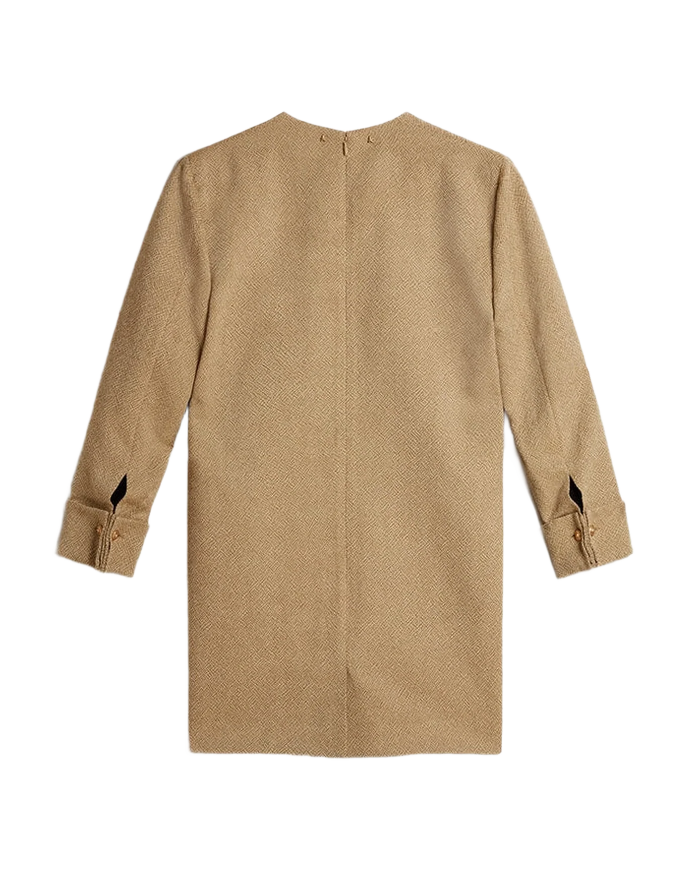 Women | Pale Beech-Colored Short Woolen Dress | Light Beech - Image 2