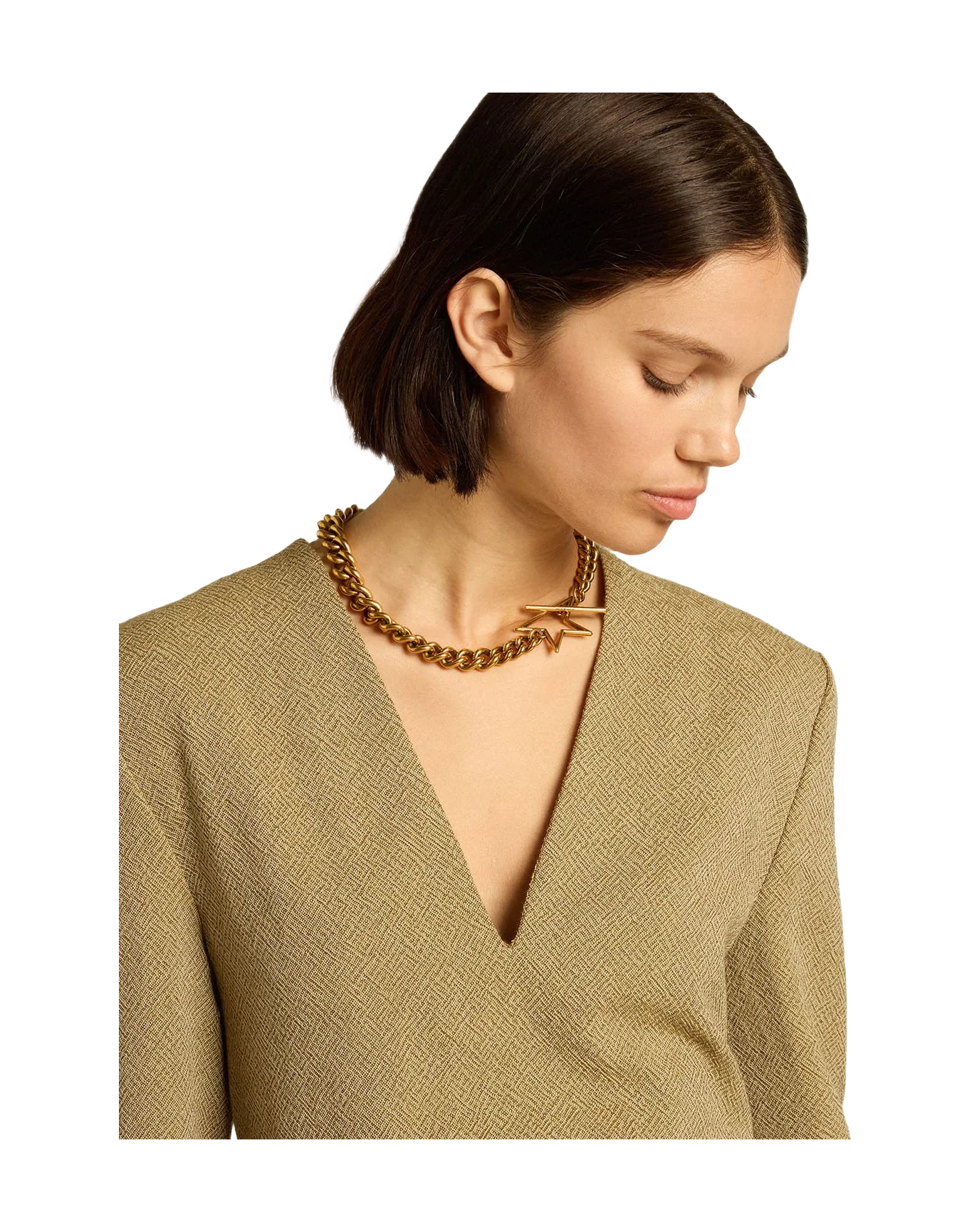 Women | Pale Beech-Colored Short Woolen Dress | Light Beech - Image 5