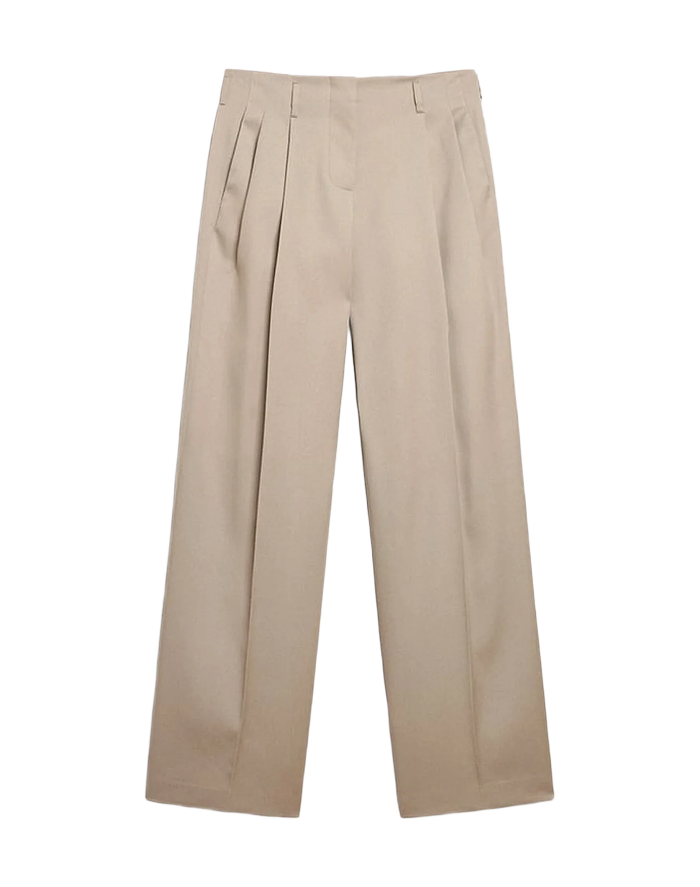 Women | Pants Light Beige Wool Gabardine | Roasted Cashew - Image 5