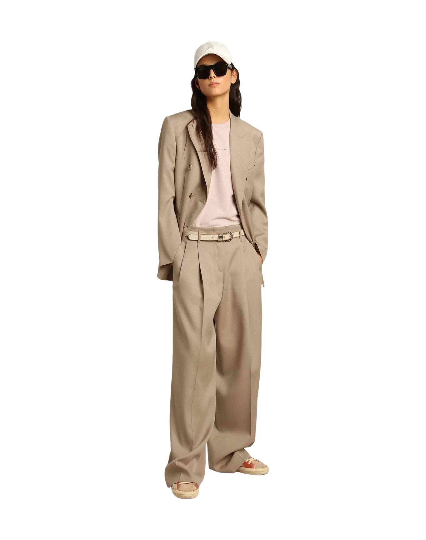Women | Pants Light Beige Wool Gabardine | Roasted Cashew - Image 7