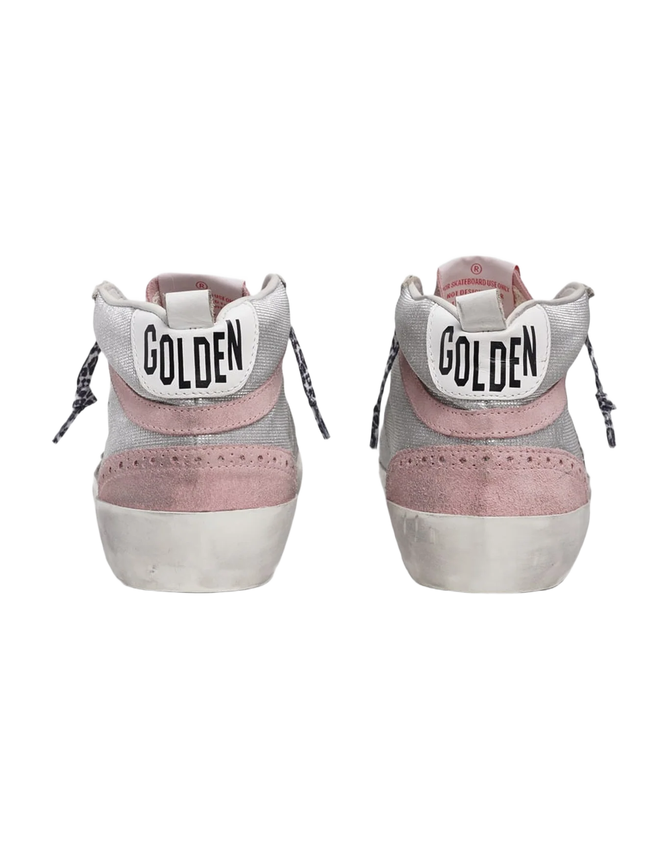 Women | Pink & Silver Mid Star Sneakers with Glitter | Silver x White x Ice x Pink - Image 2