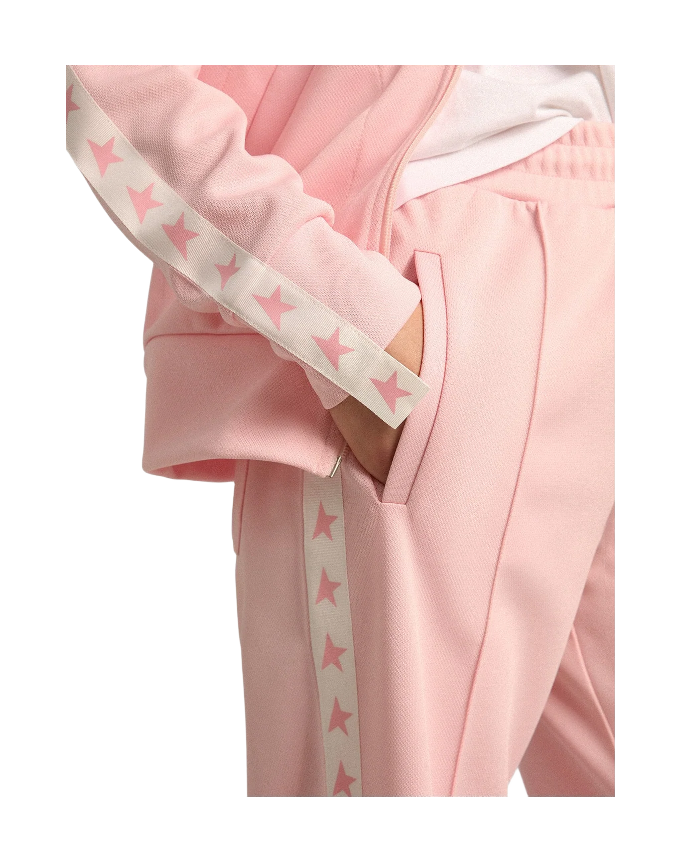 Women | Pink Joggers with Band & Stars On The Sides | Rose Shadow x White - Image 2
