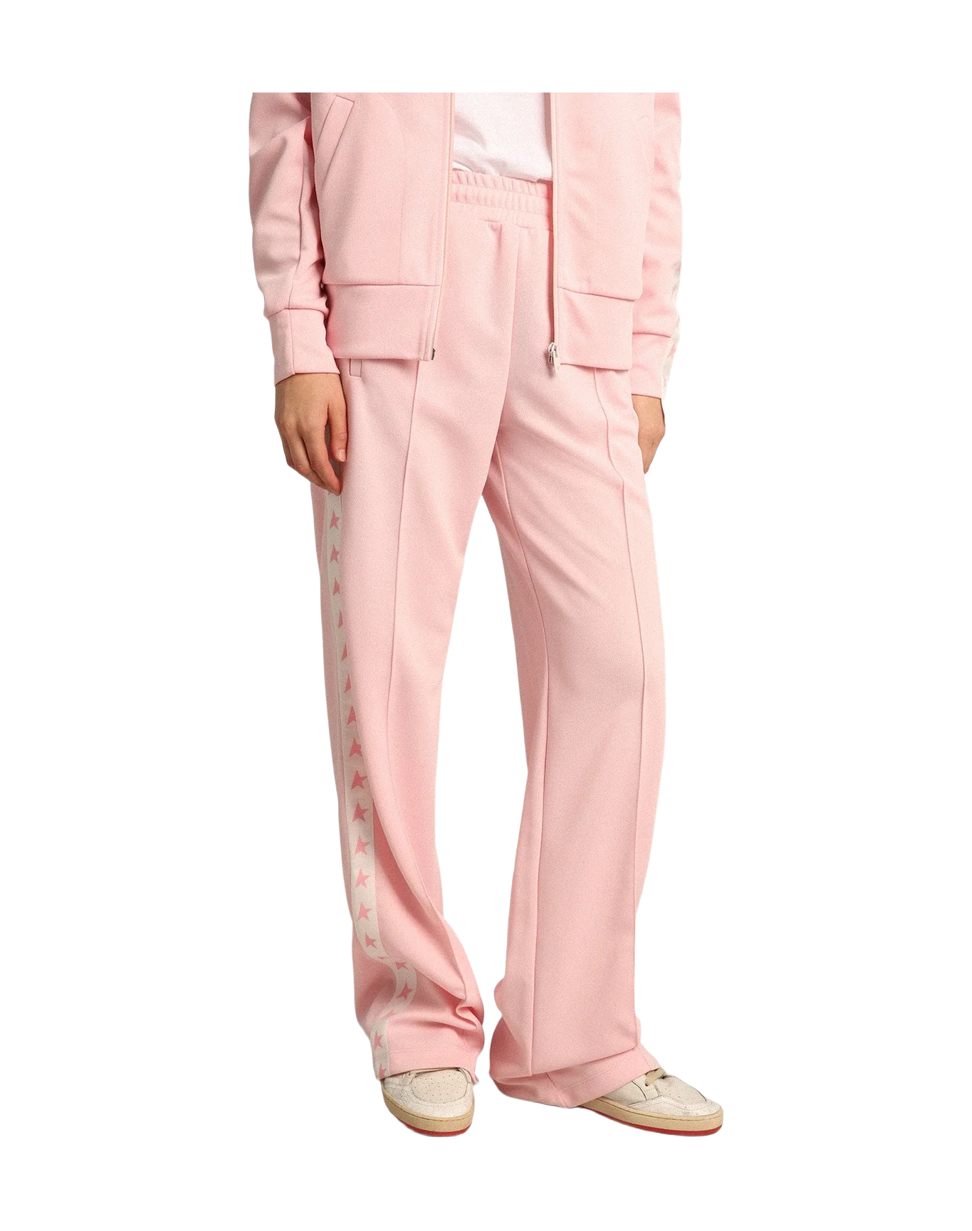 Women | Pink Joggers with Band & Stars On The Sides | Rose Shadow x White - Image 9