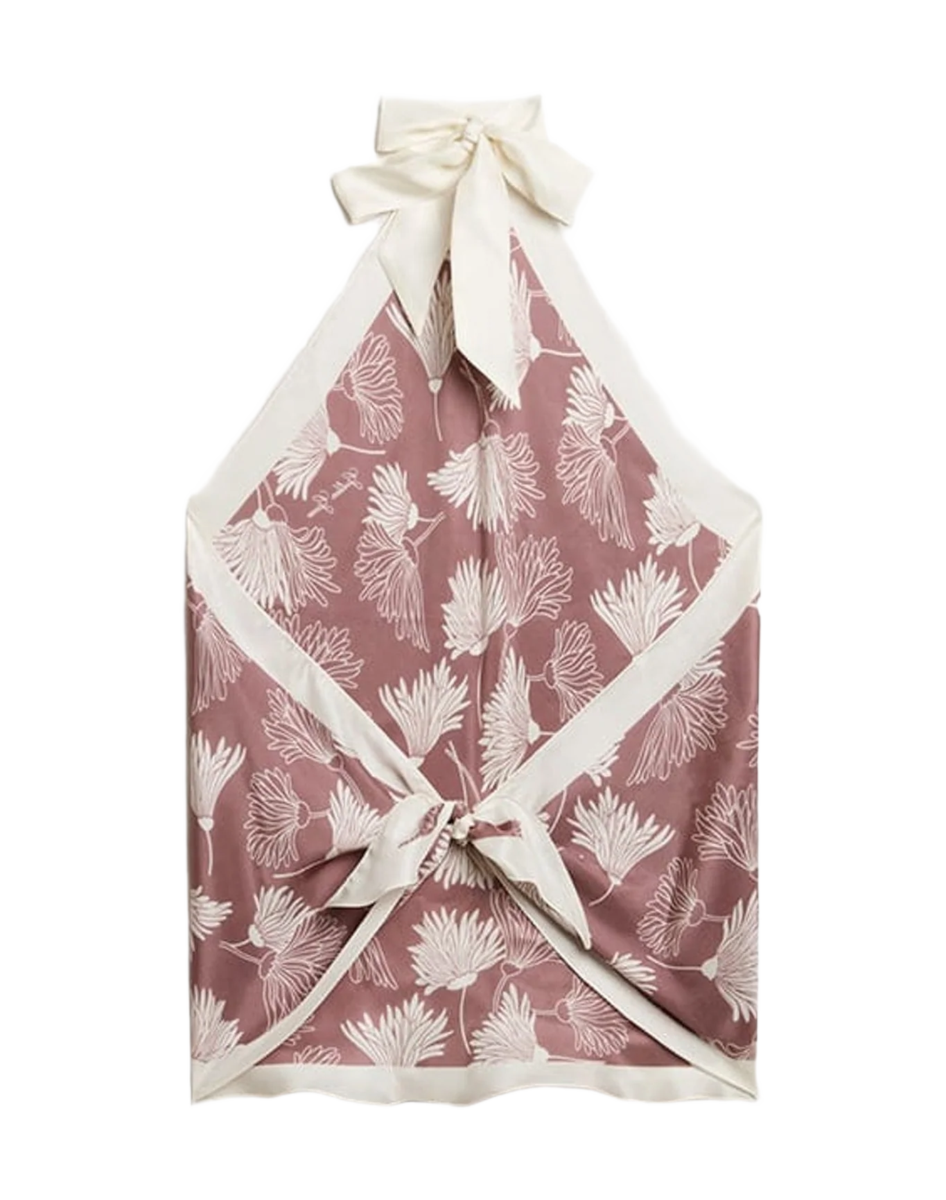 Women | Pink Top with White Flowers | Rose Taupe x Antique White