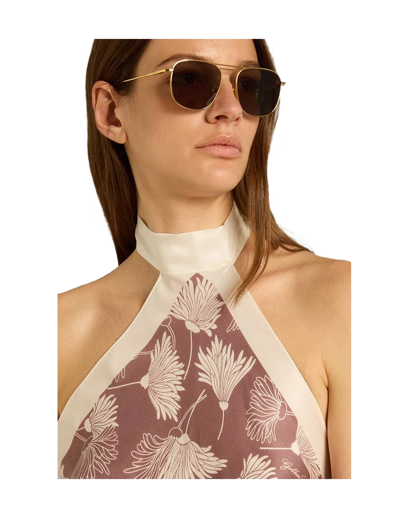 Women | Pink Top with White Flowers | Rose Taupe x Antique White - Image 4