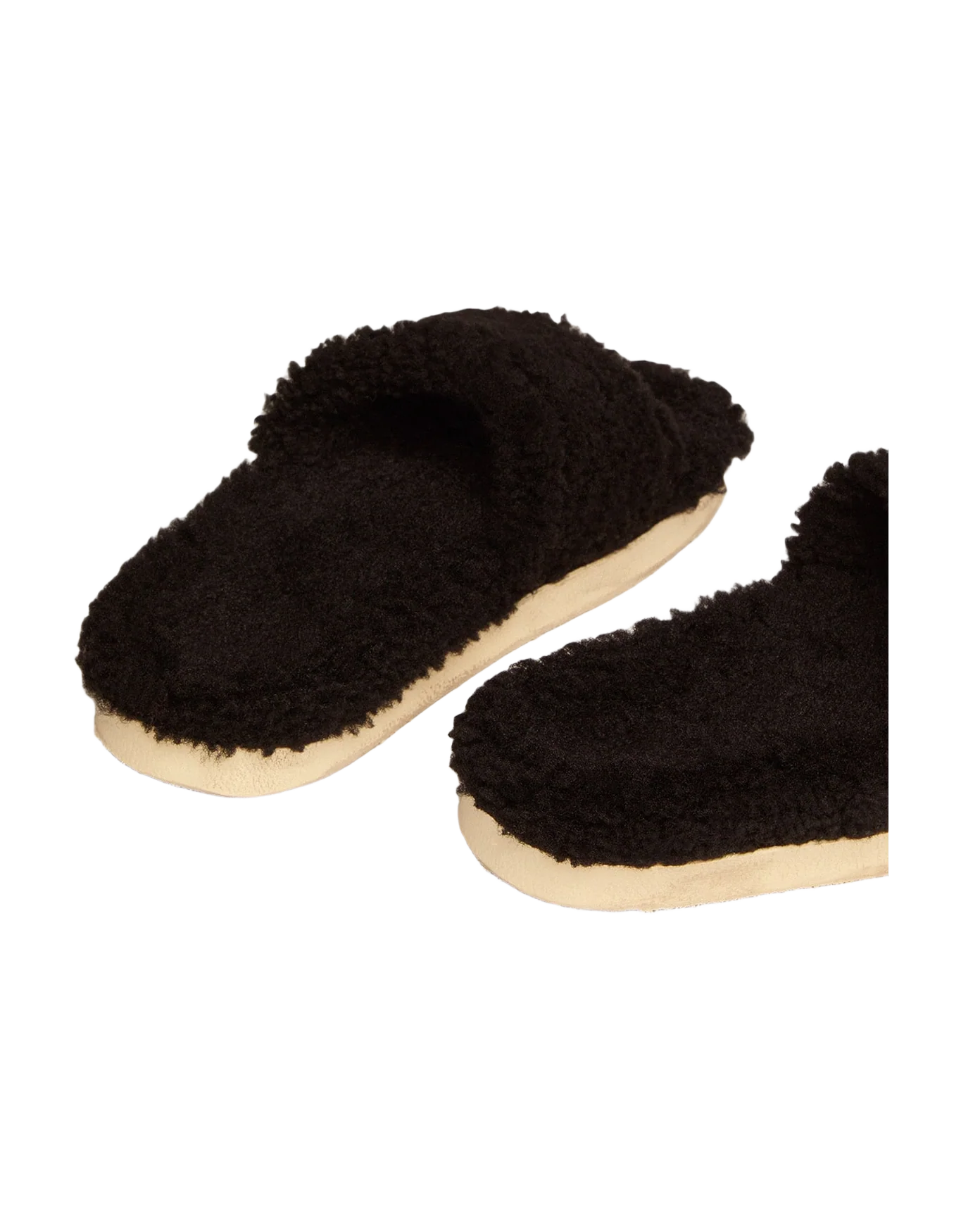 Women | Poolstar Black Shearling with Tone-On-Tone Leather Star | Black - Image 4