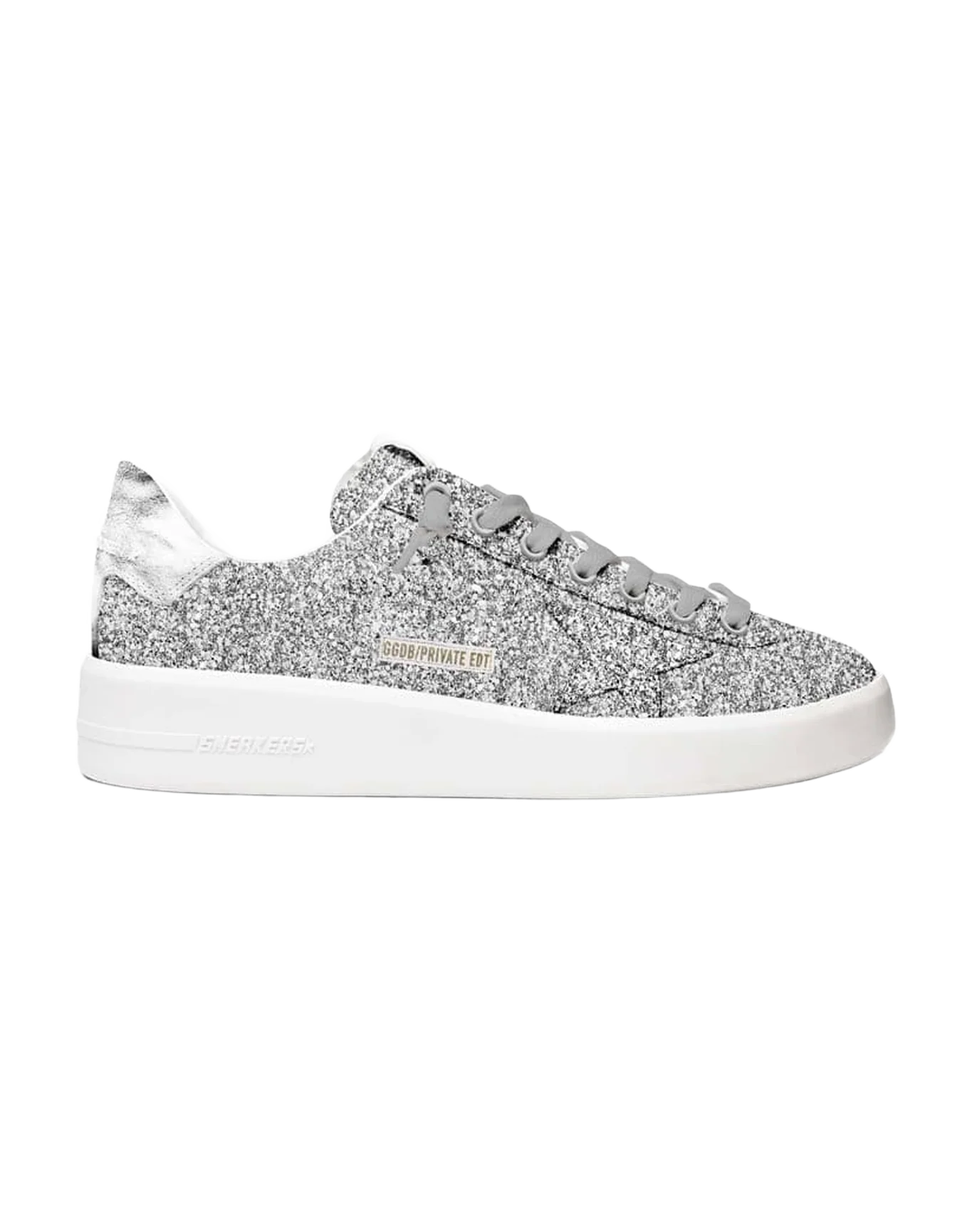 Women | Purestar Silver Glitter & Silver Heel Tab | Silver - Image 2