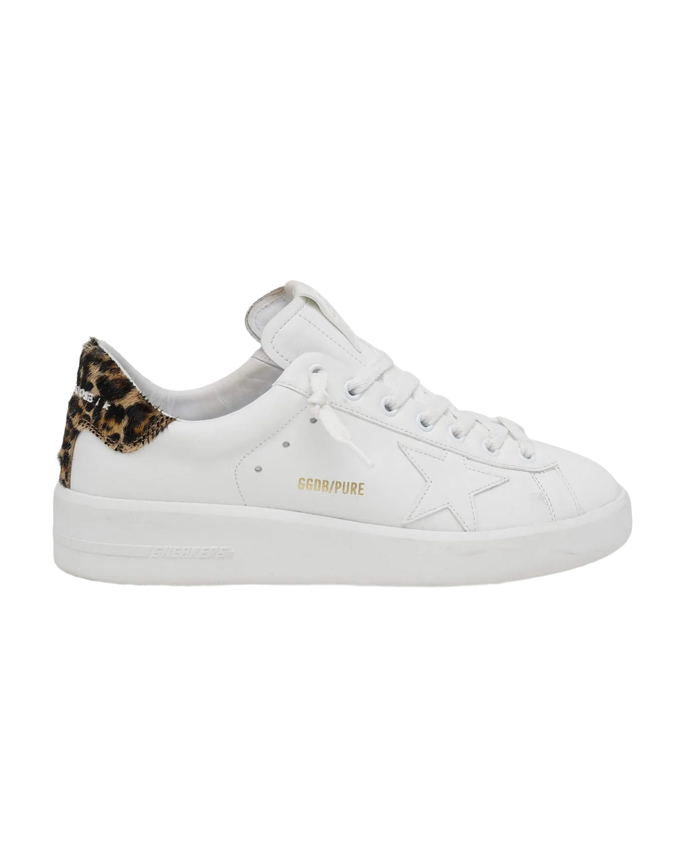 Women | Purestar Sneakers with Leopard-Print Heel Tab | White x Brown Leo - Image 6
