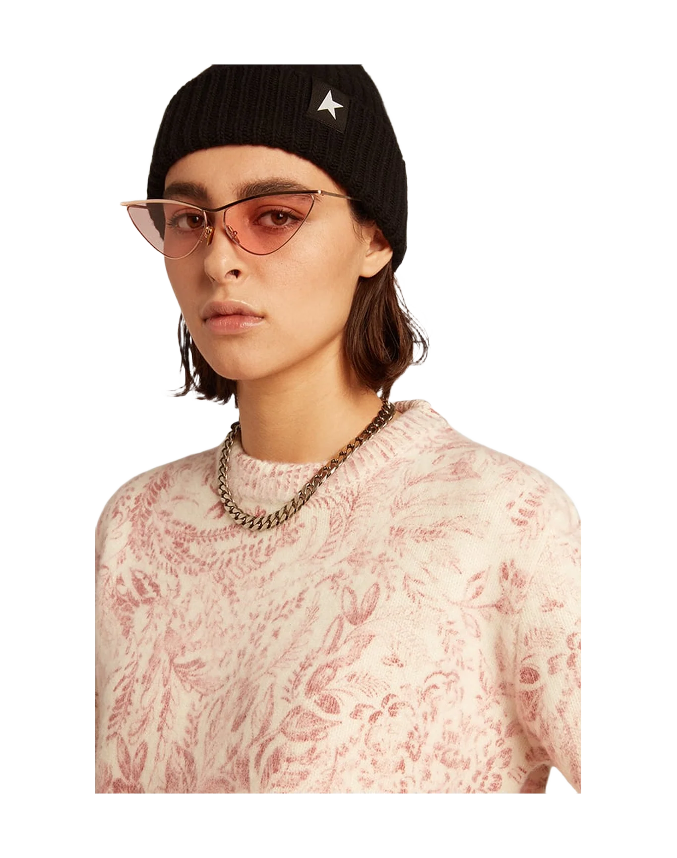 Women | Round-Neck Sweater Wool with All-Over Toile De Jouy Pattern | Heritage White x Haute Red - Image 8