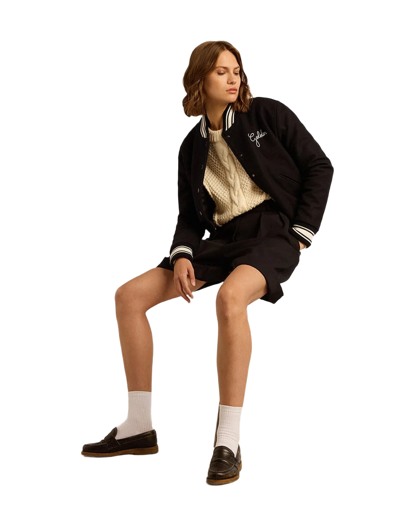 Women | Round-Neck Sweater Wool with Braided Motif | Natural White - Image 3