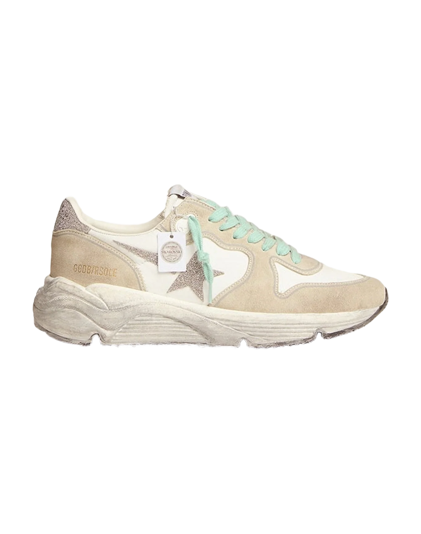 Women | Running Sole Beige & White Suede & Taupe Star | White x Silver x Ice