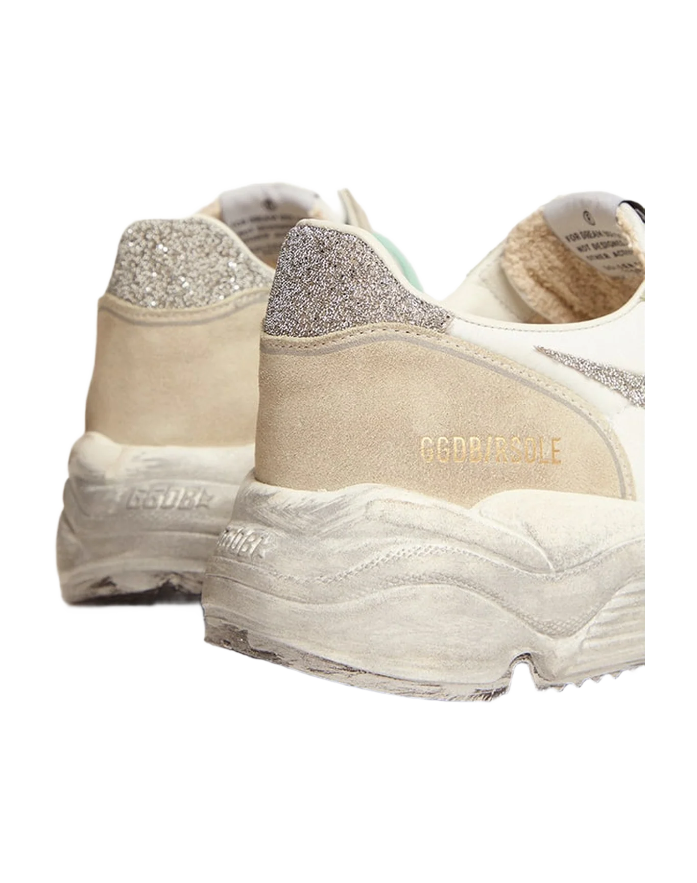Women | Running Sole Beige & White Suede & Taupe Star | White x Silver x Ice - Image 3