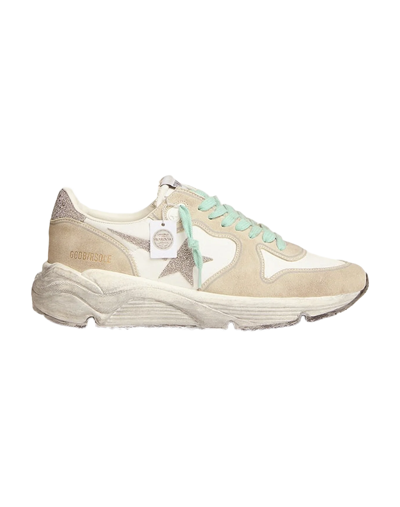 Women | Running Sole Beige & White Suede & Taupe Star | White x Silver x Ice - Image 7