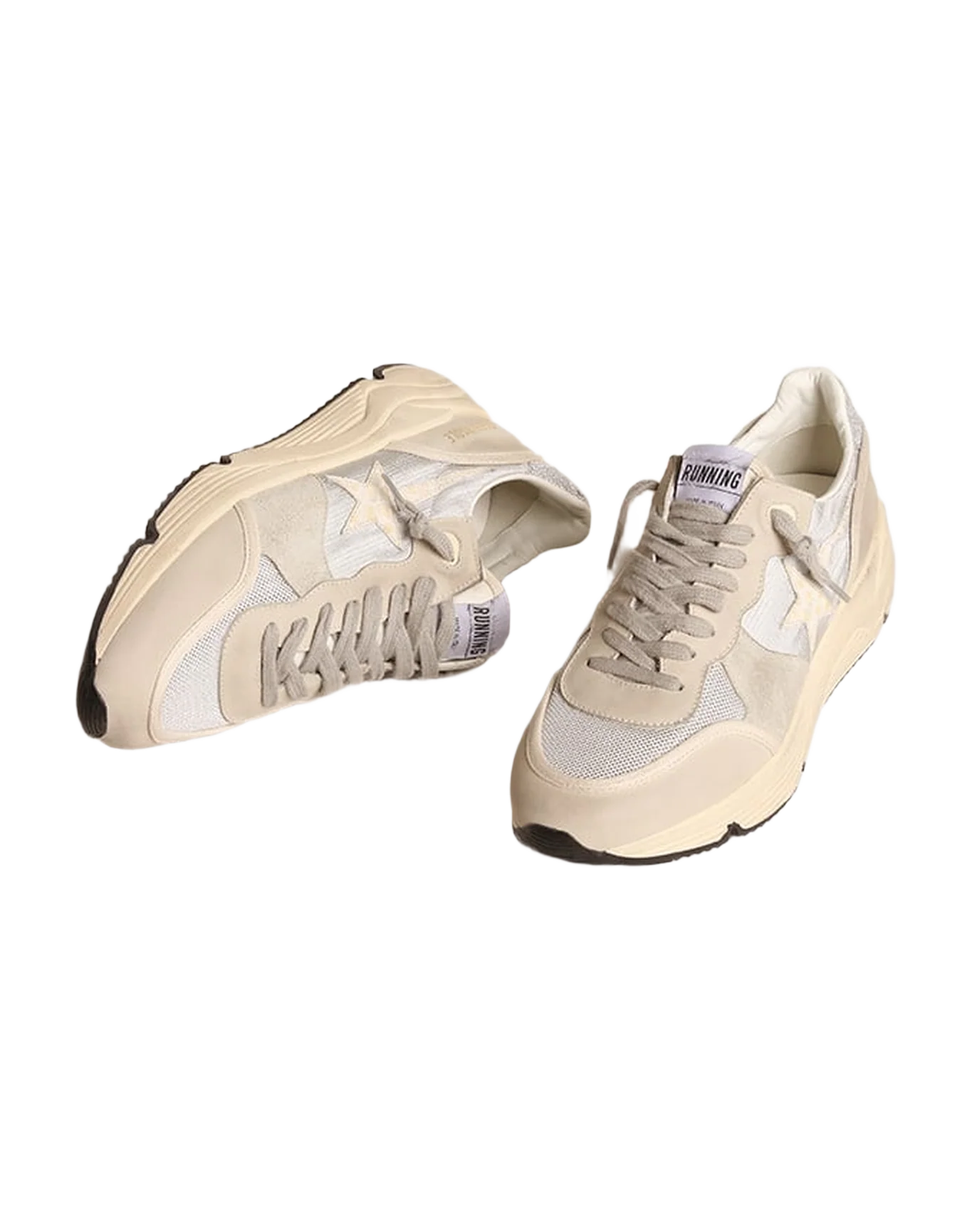 Women | Running Sole Buttercream Leather & Ice Suede | Silver x Ice x Buttercream - Image 2