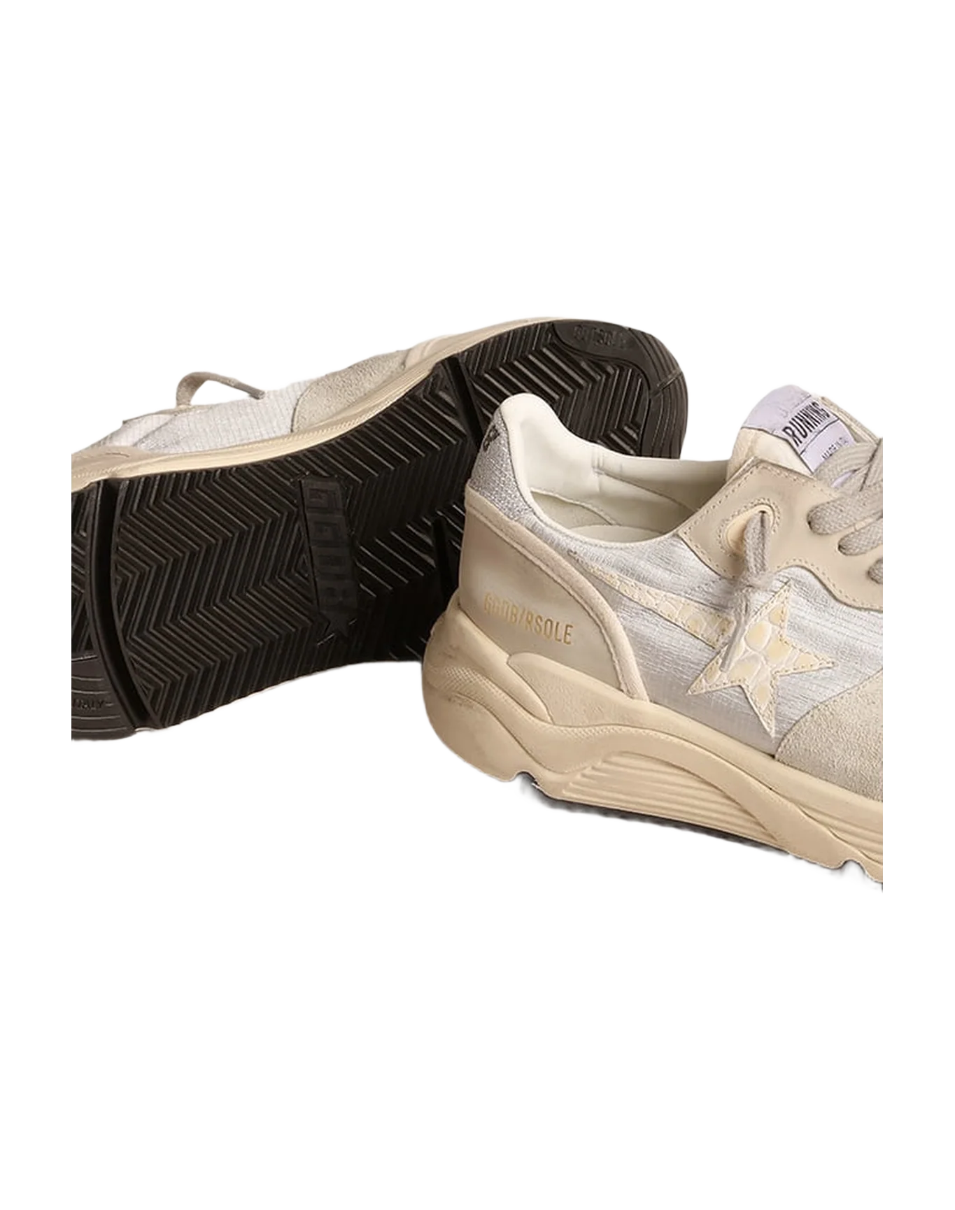 Women | Running Sole Buttercream Leather & Ice Suede | Silver x Ice x Buttercream - Image 3