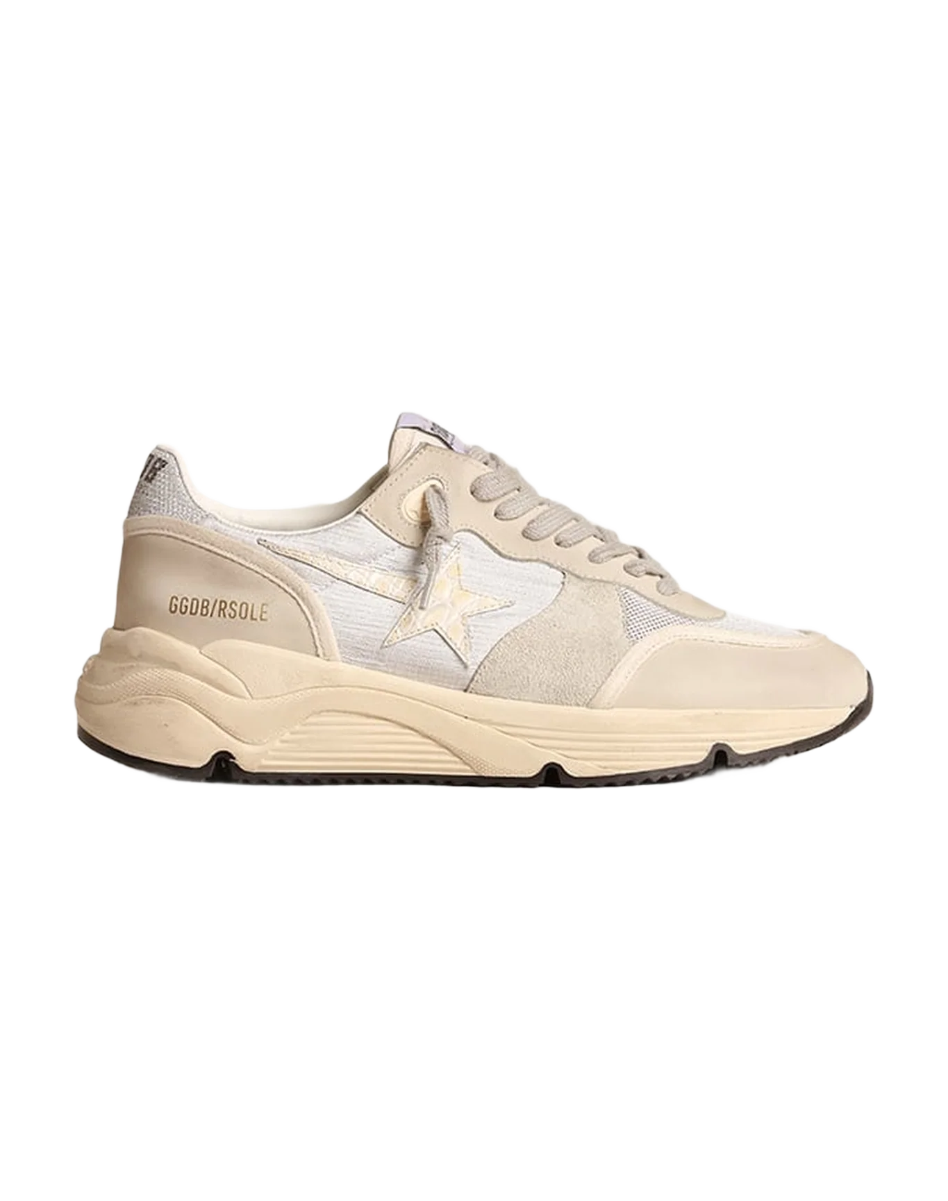 Women | Running Sole Buttercream Leather & Ice Suede | Silver x Ice x Buttercream - Image 7
