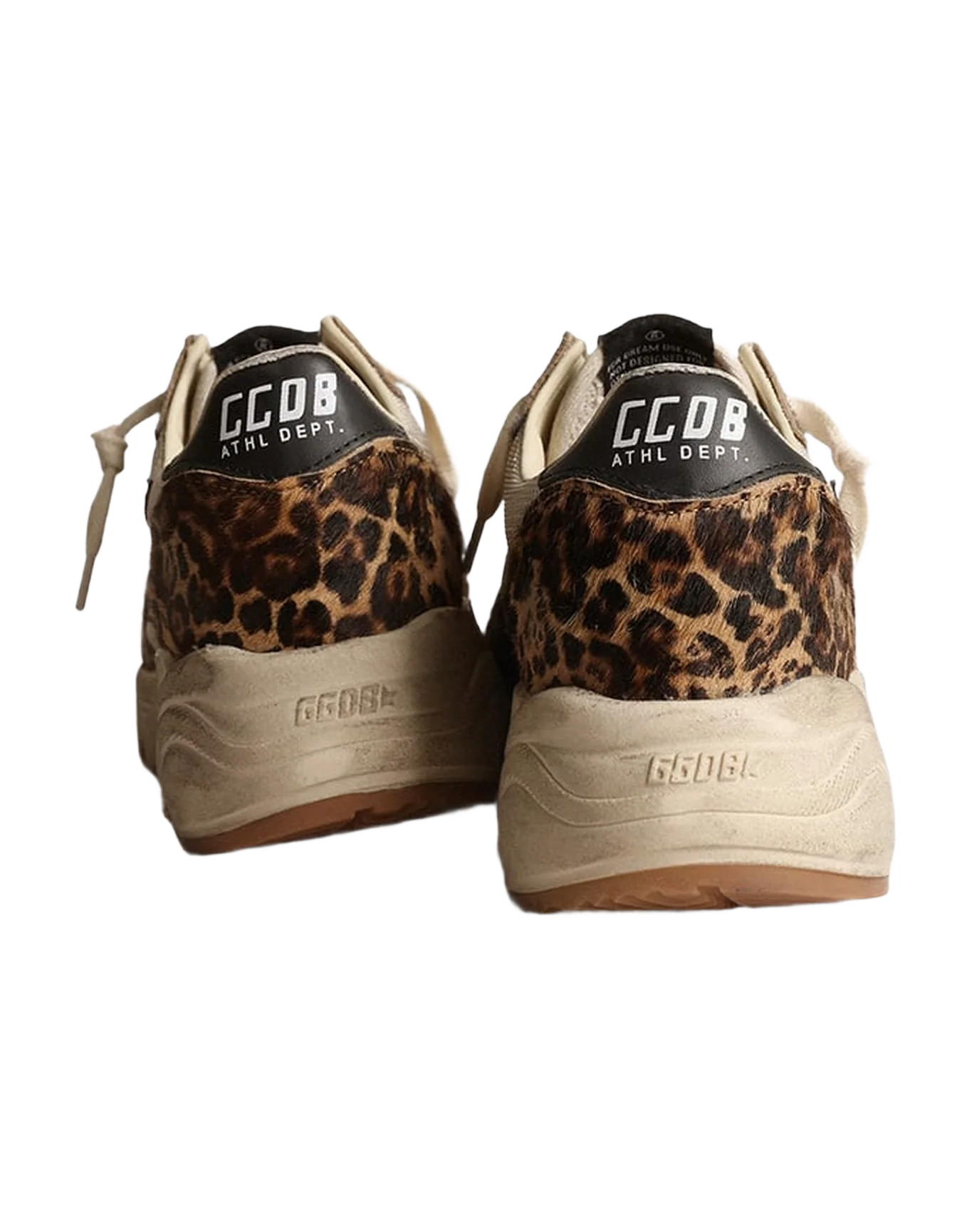 Women | Running Sole Cream-Colored Mesh with Pony Skin Inserts | Cream x Beige Brown Leo x Black - Image 2