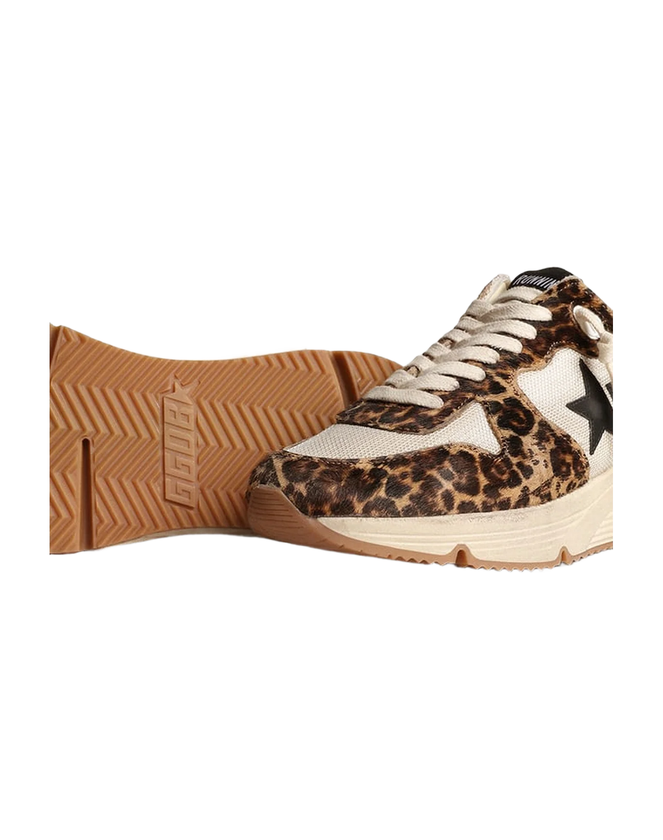 Women | Running Sole Cream-Colored Mesh with Pony Skin Inserts | Cream x Beige Brown Leo x Black - Image 8