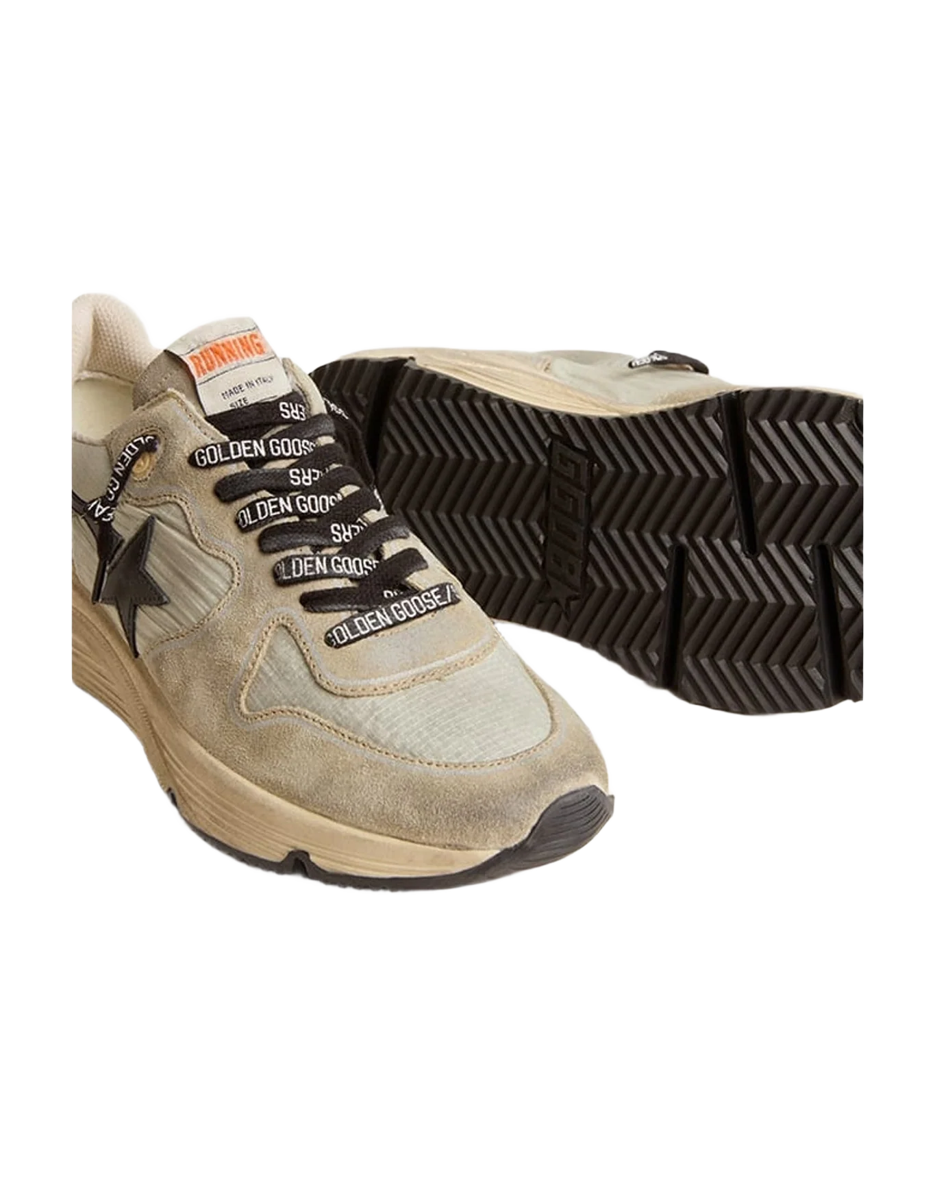 Women | Running Sole Gray Nylon with Black Star & Glitter Heel Tab | Ice x Taupe x Black x Brown