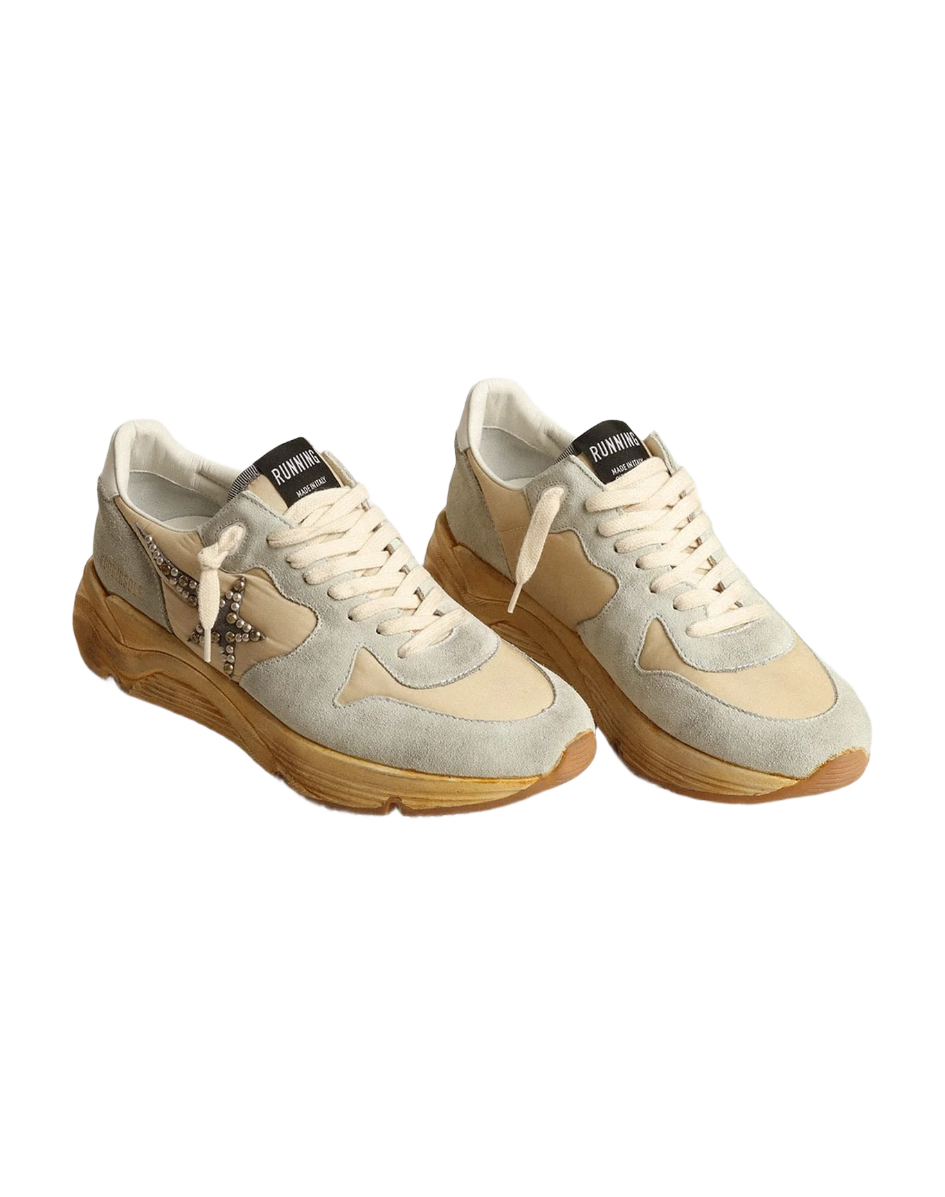 Women | Running Sole Ice Gray with Studded Suede Star | Cream x Ice x White - Image 2