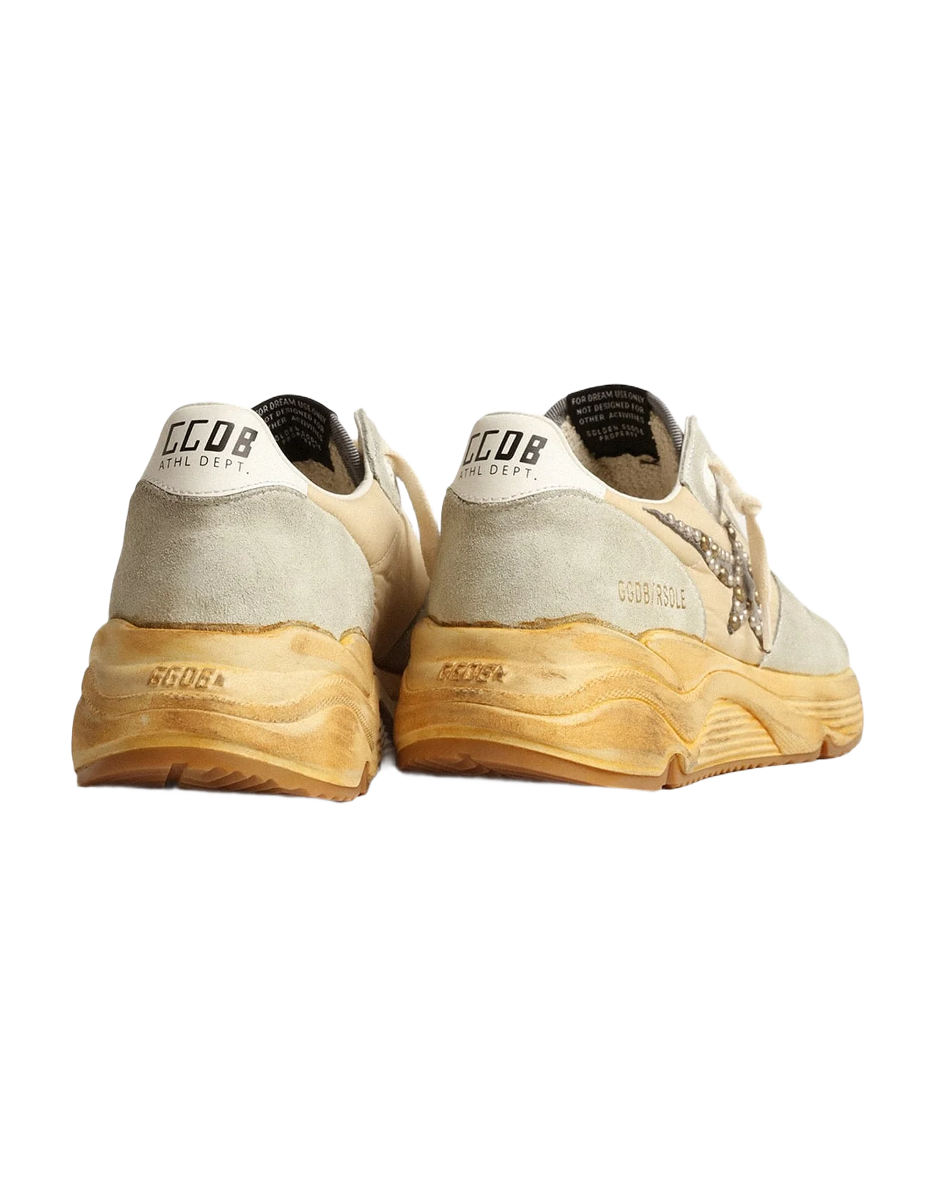 Women | Running Sole Ice Gray with Studded Suede Star | Cream x Ice x White - Image 4