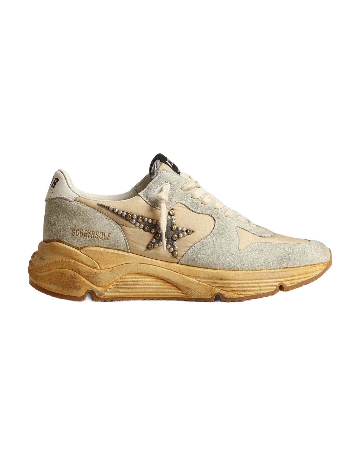 Women | Running Sole Ice Gray with Studded Suede Star | Cream x Ice x White - Image 5