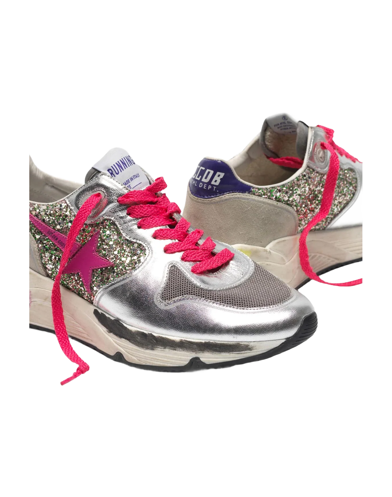 Women | Running Sole Sneakers Metallic Leather & Glitter - Image 5