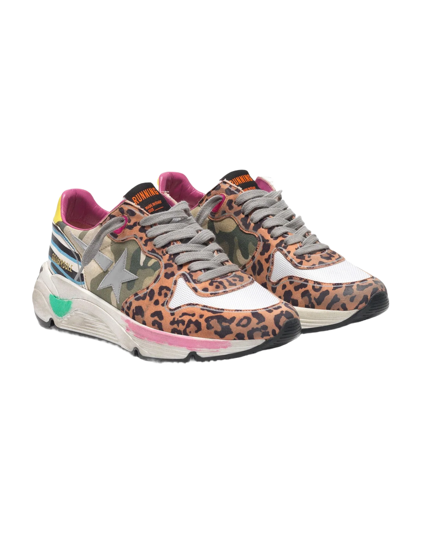 Women | Running Sole Sneakers with Mixed Animal-Print Upper - Image 3