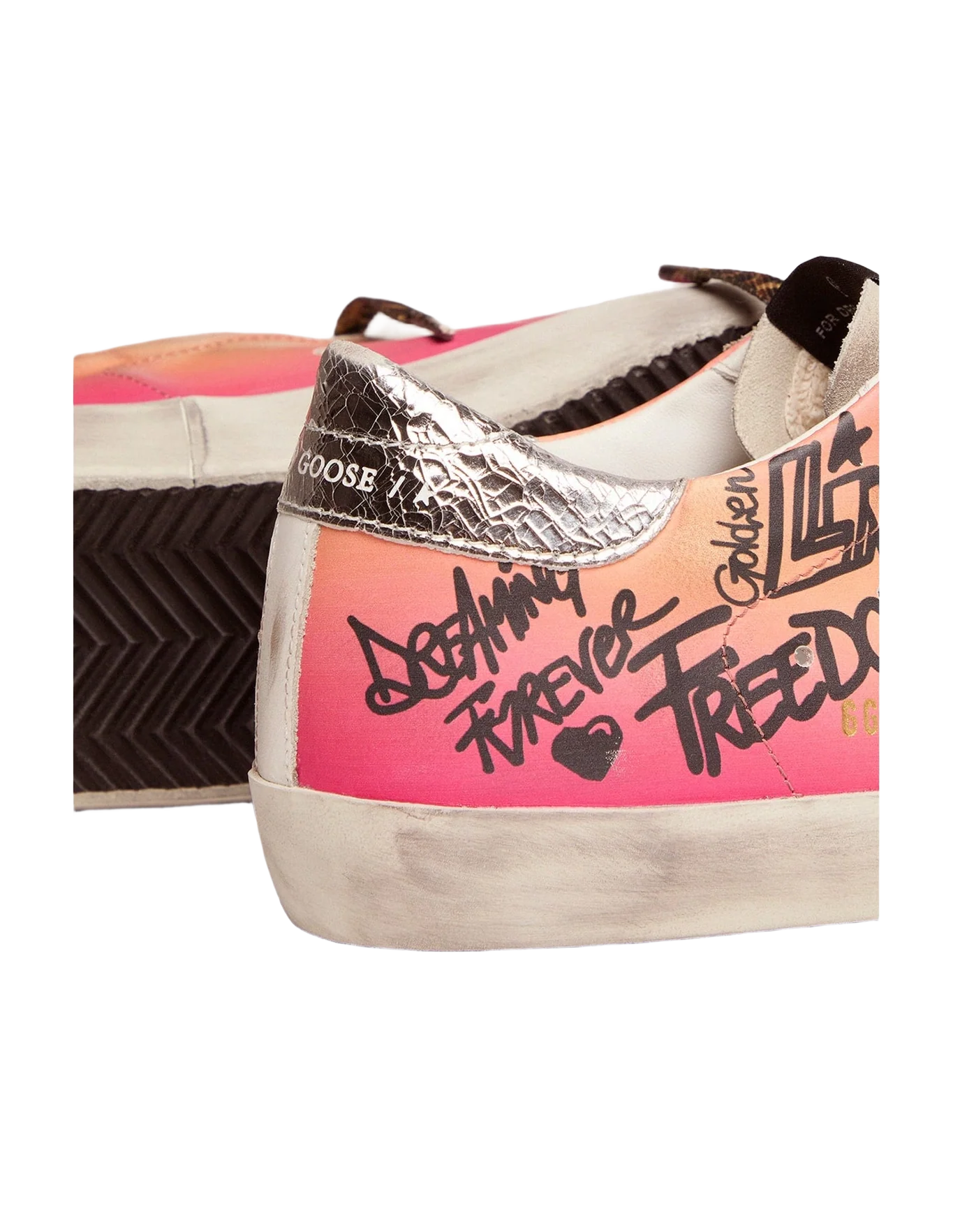 Women | Shaded Pink Super-Star Sneakers with Metallic Heel Tab | Pink Degrade x Ice x Blue x Silver