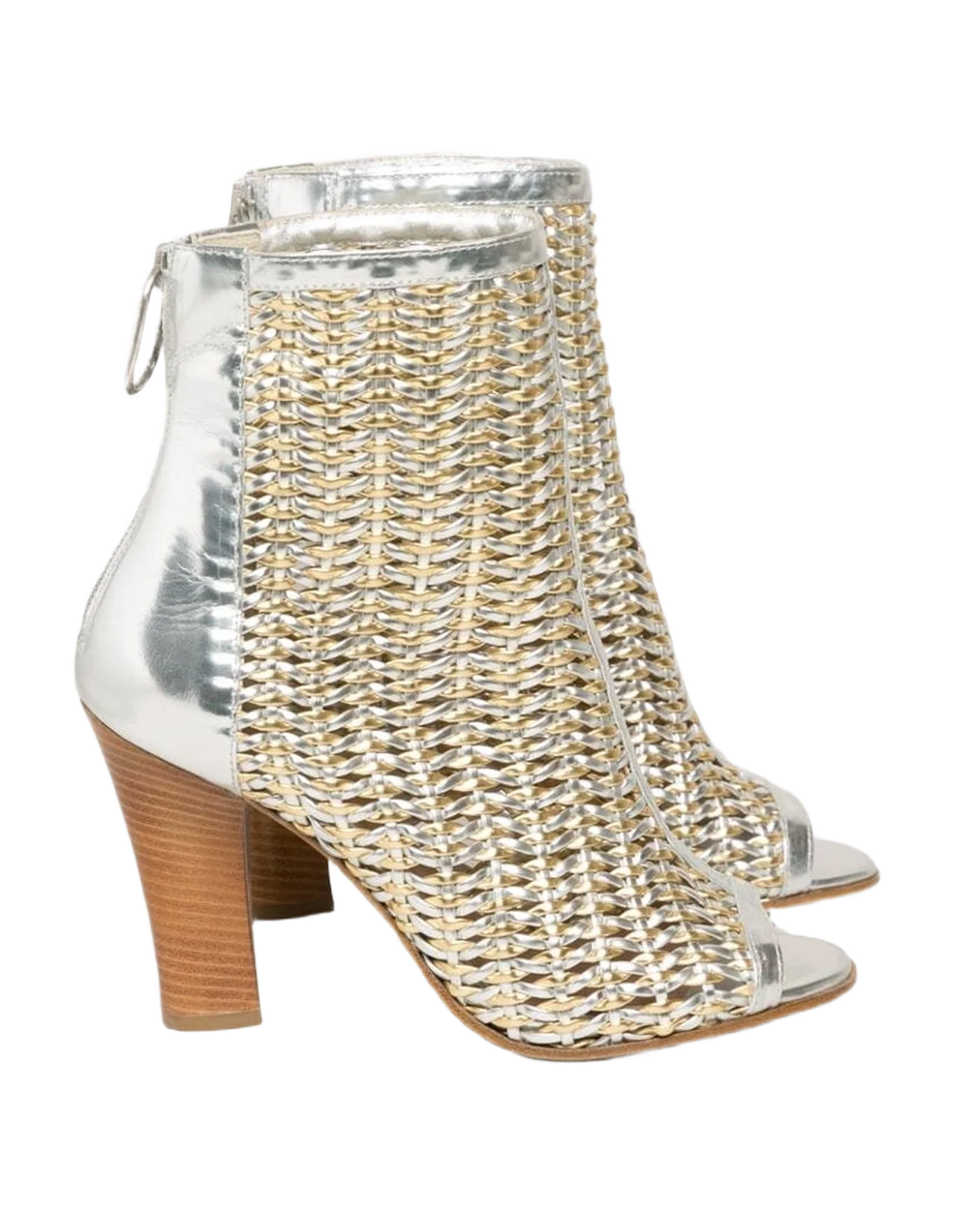 Women | Shoes Silver & Gold Perforated Leather