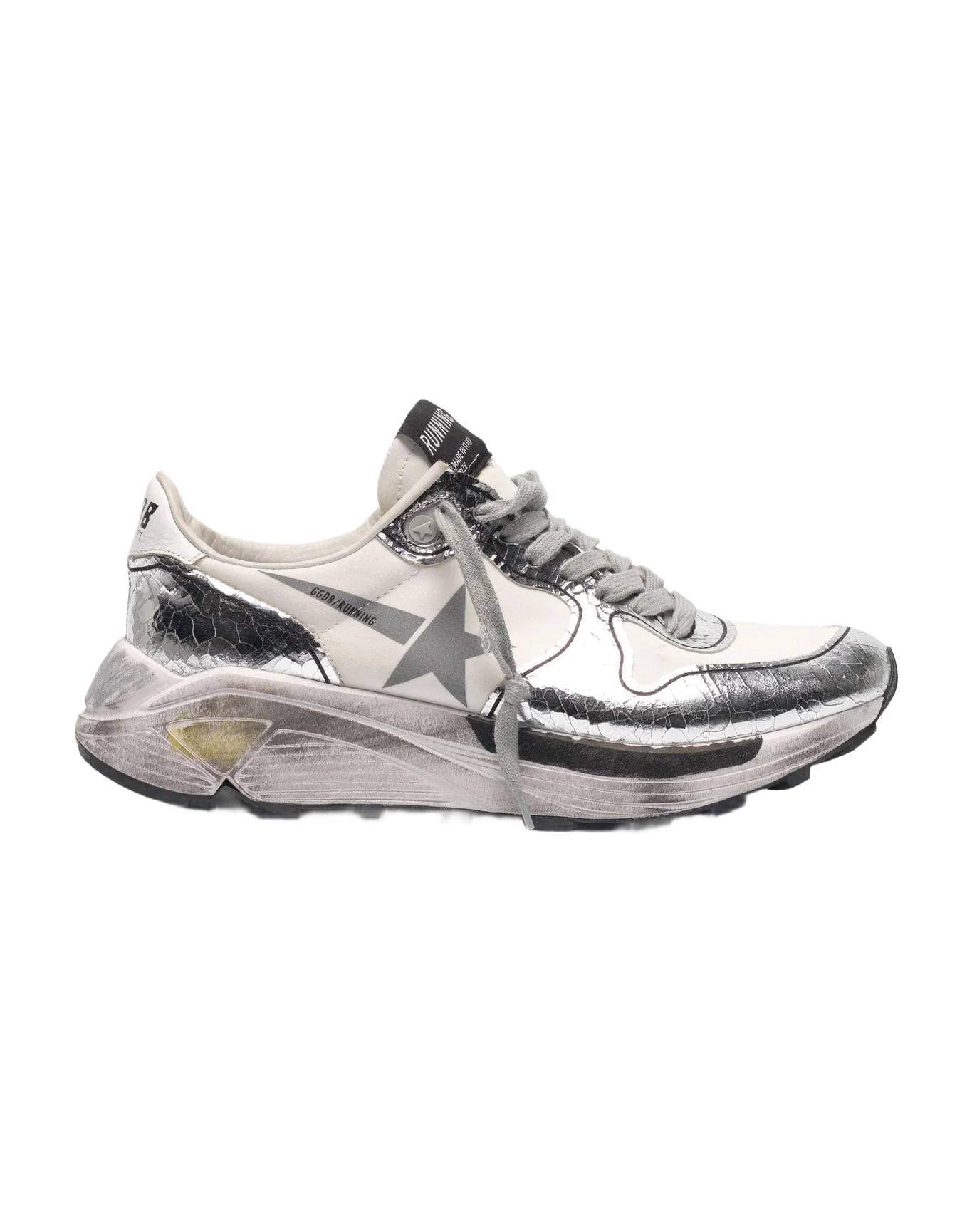 Women | Silver & White Running Sole Sneakers - Image 7