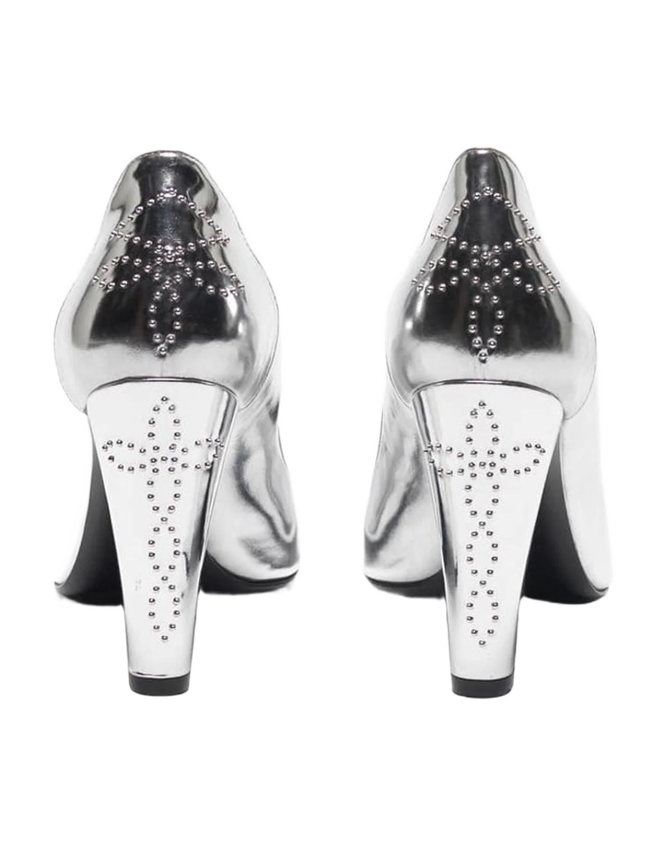 Women | Silver Mirror-Finish Gabrielle Pump with Studs