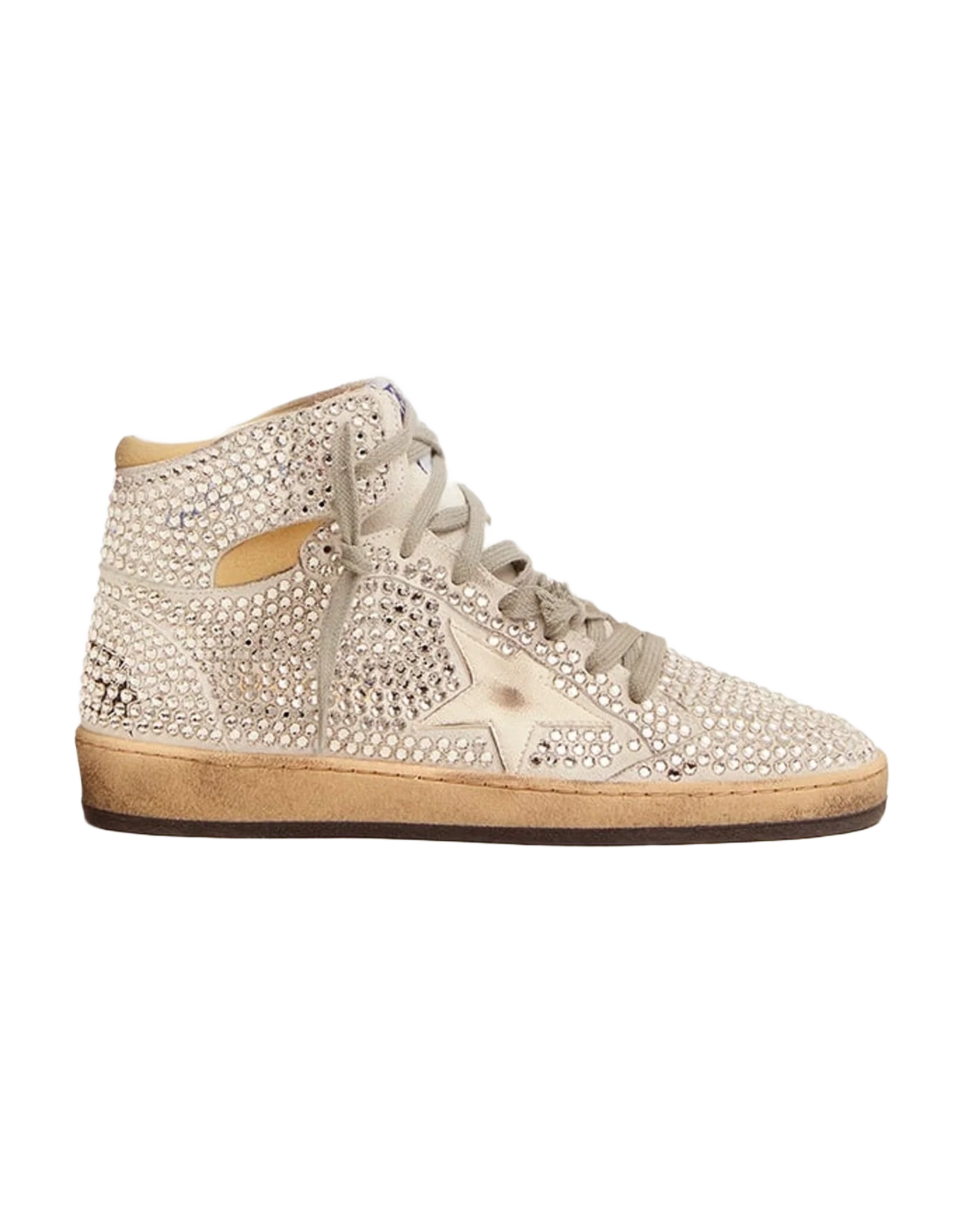 Women | Sky-Star Optical White Suede with All-Over Swarovski Crystals | Optic White x Silver