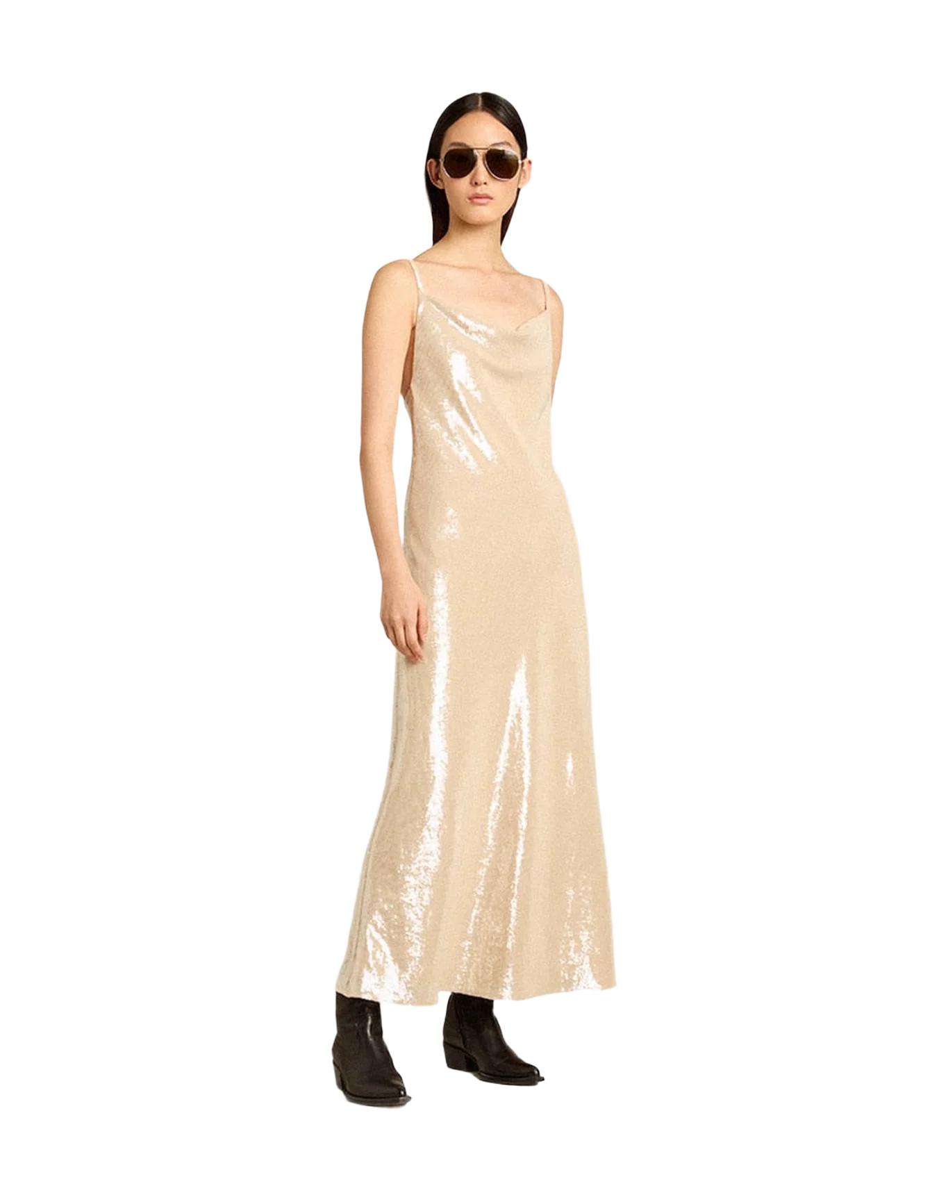 Women | Sleep Dress Parchment-Colored Sequins | Parchment - Image 9
