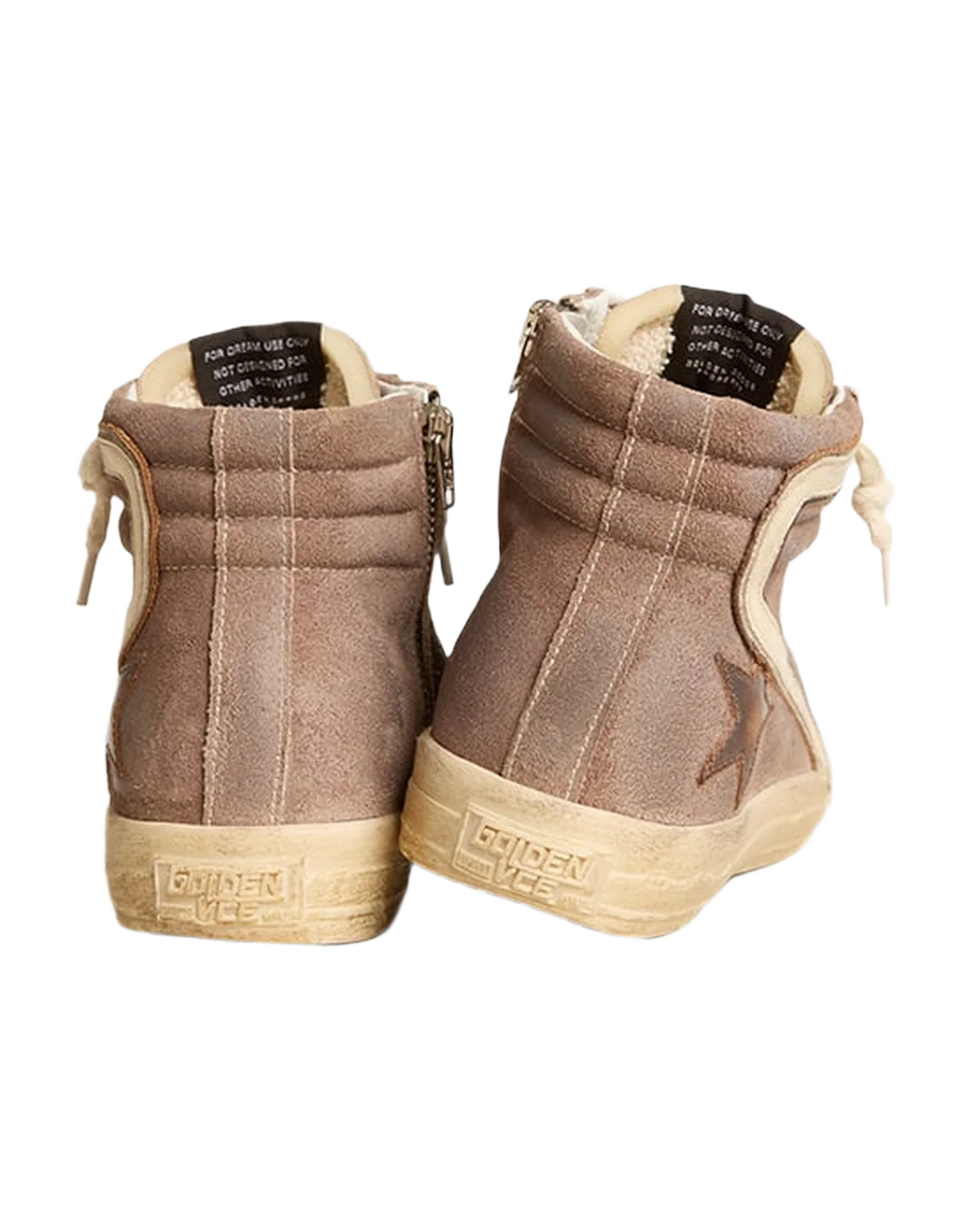 Women | Slide Ltd Brown Suede with Leather Star & Flash | Cinder x Brown x White - Image 8