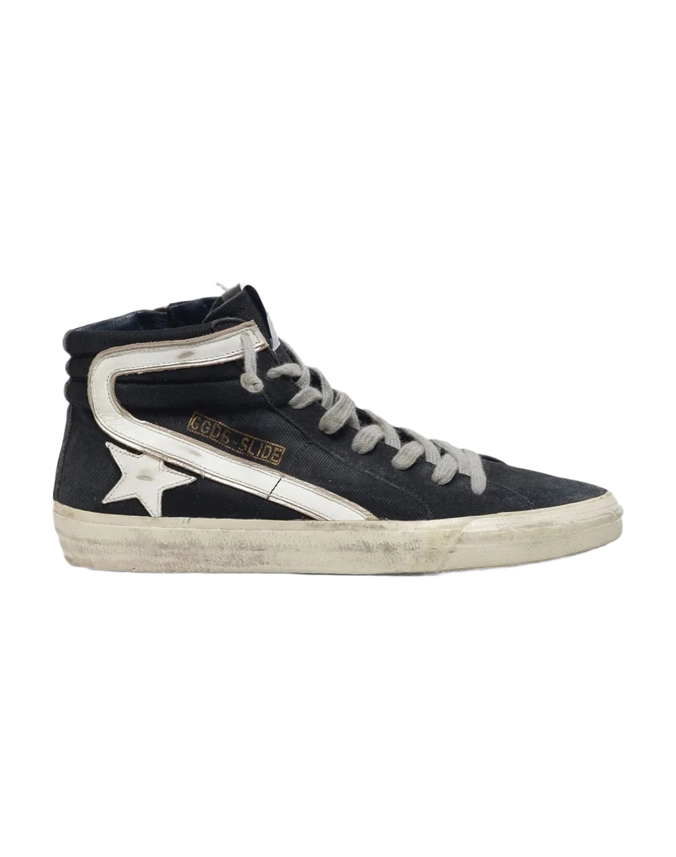 Women | Slide Sneakers Canvas with Contrast Star & Eyelet Threading