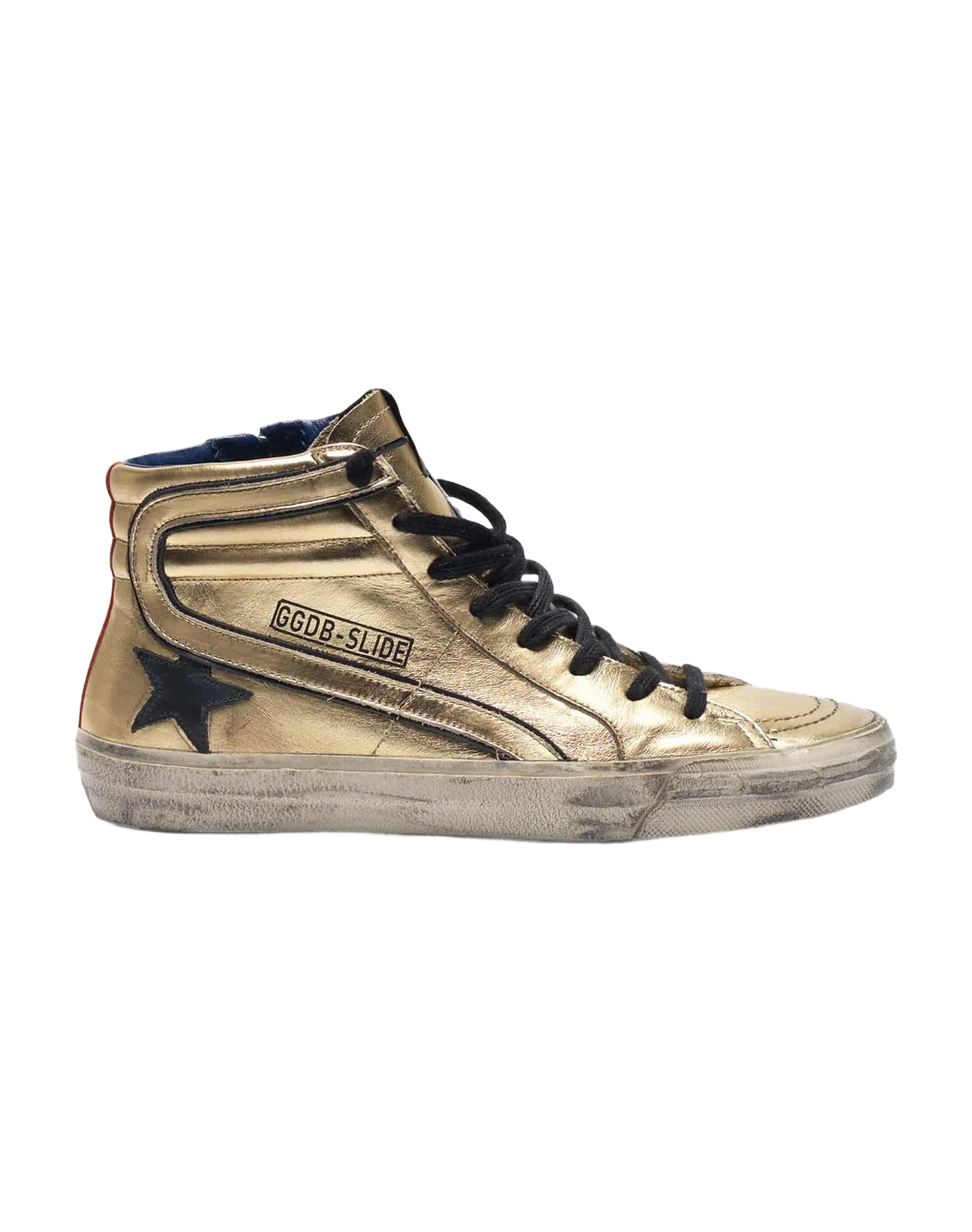 Women | Slide Sneakers Gold Laminated Leather - Image 5